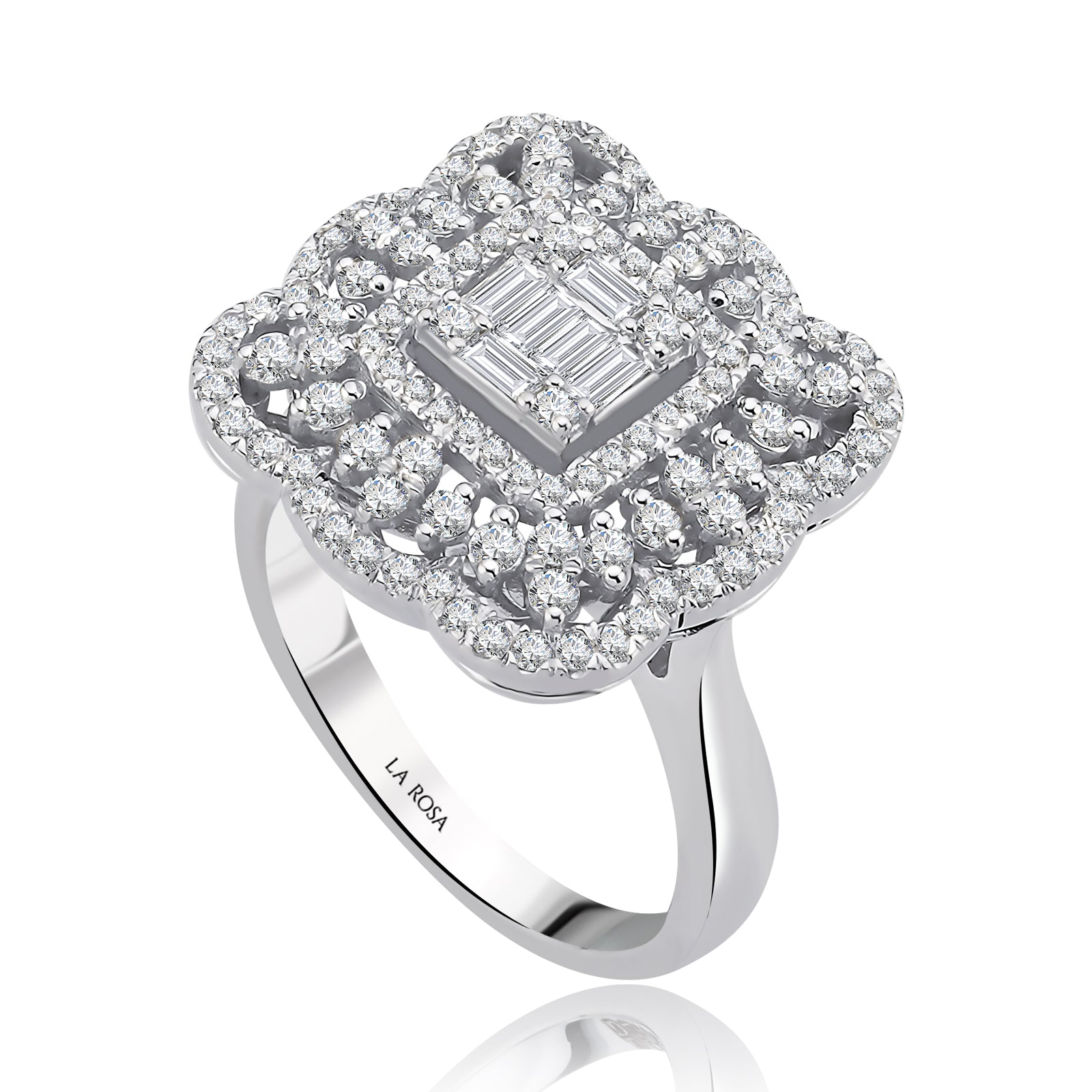 Inel MD27973 din aur alb 14k cu diamante - Bijuterii LA ROSA
