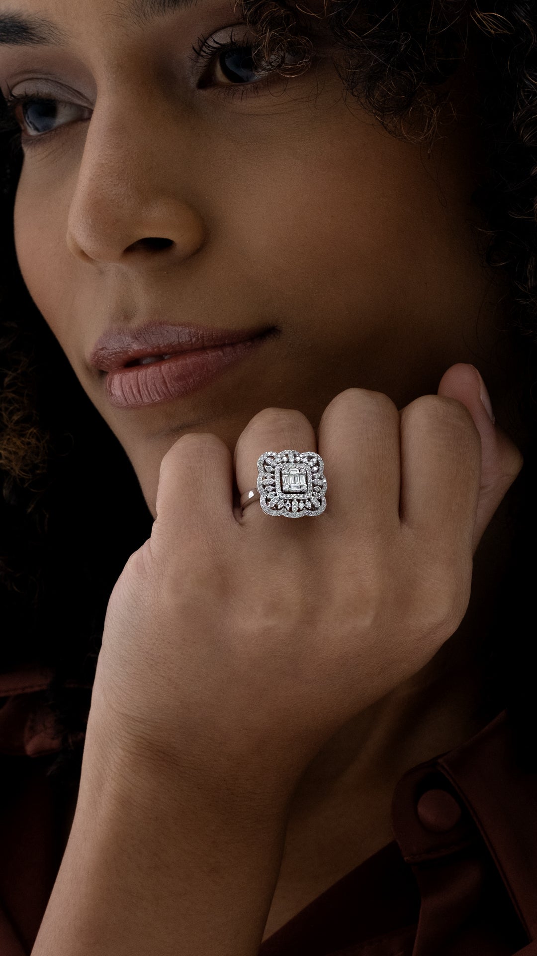 Inel MD27973 din aur alb 14k cu diamante - Bijuterii LA ROSA