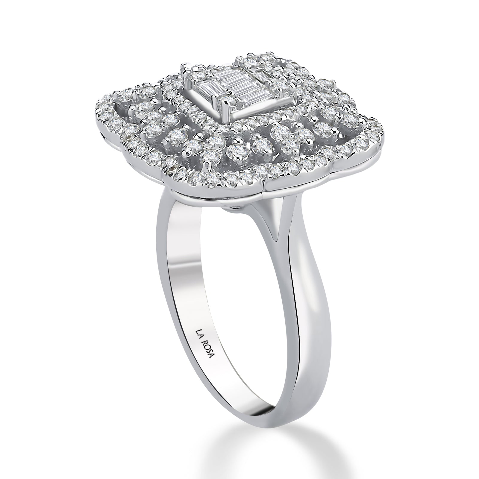 Inel MD27973 din aur alb 14k cu diamante - Bijuterii LA ROSA