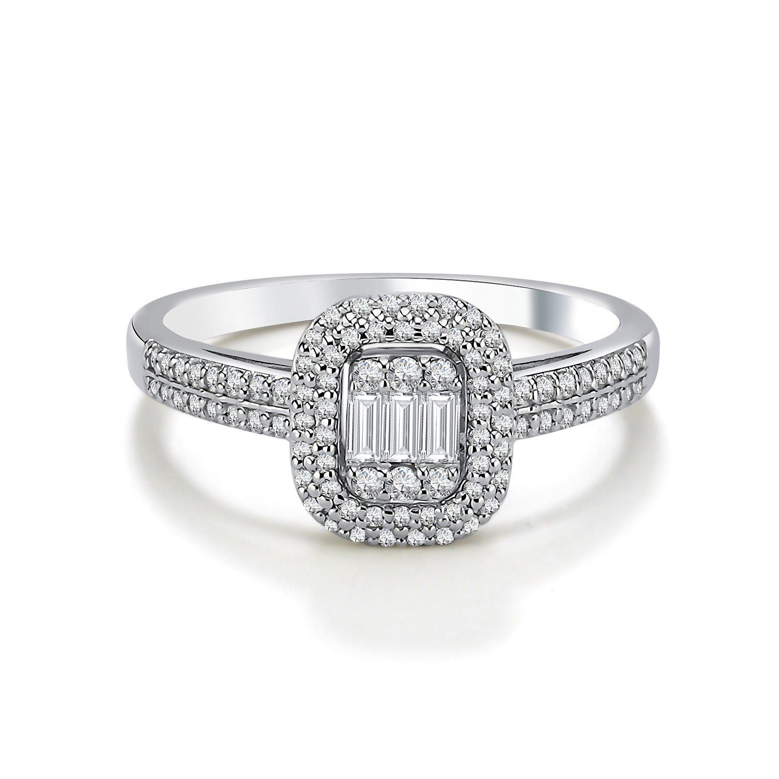Inel MD43240 din aur alb 14k cu diamante - Bijuterii LA ROSA