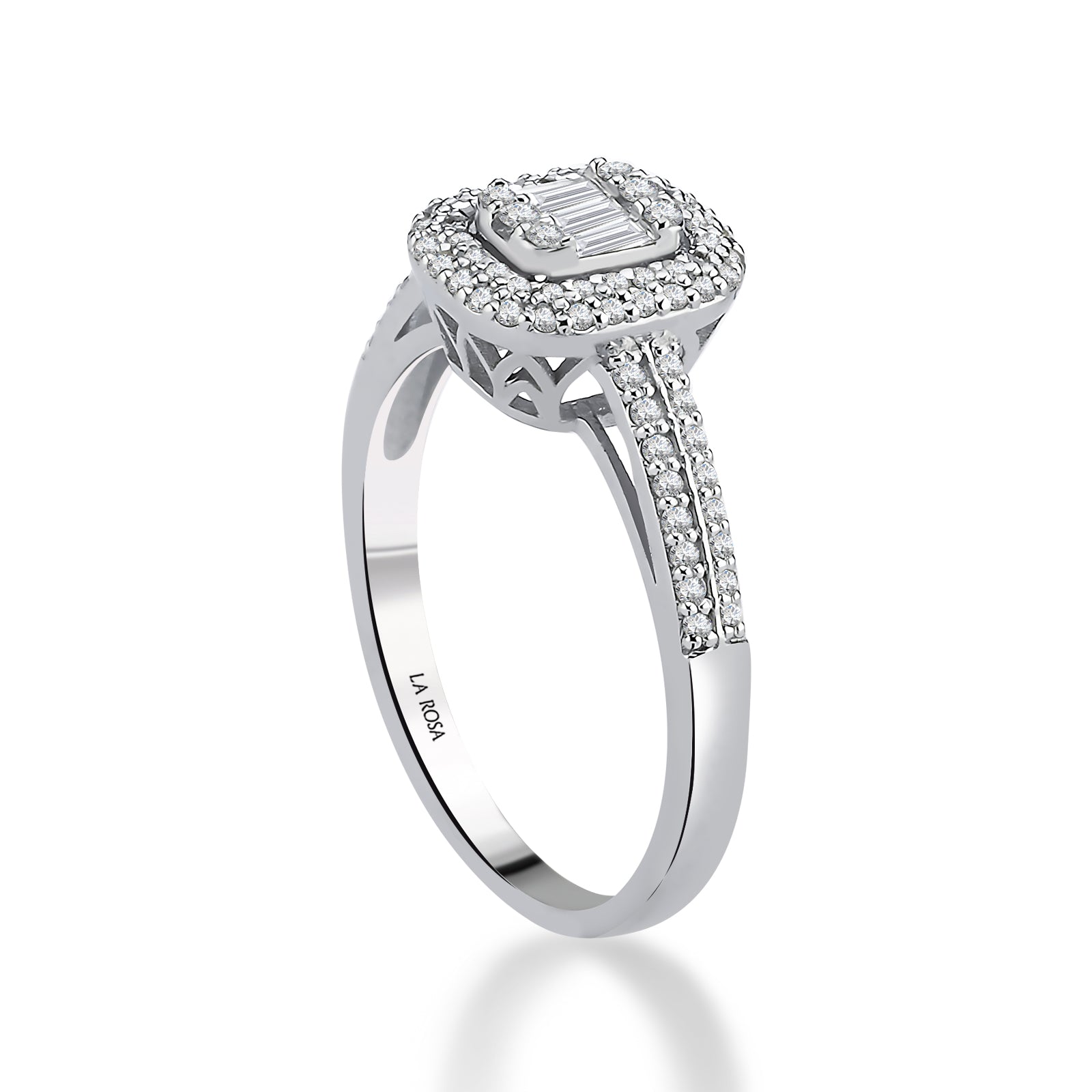 Inel MD43240 din aur alb 14k cu diamante - Bijuterii LA ROSA