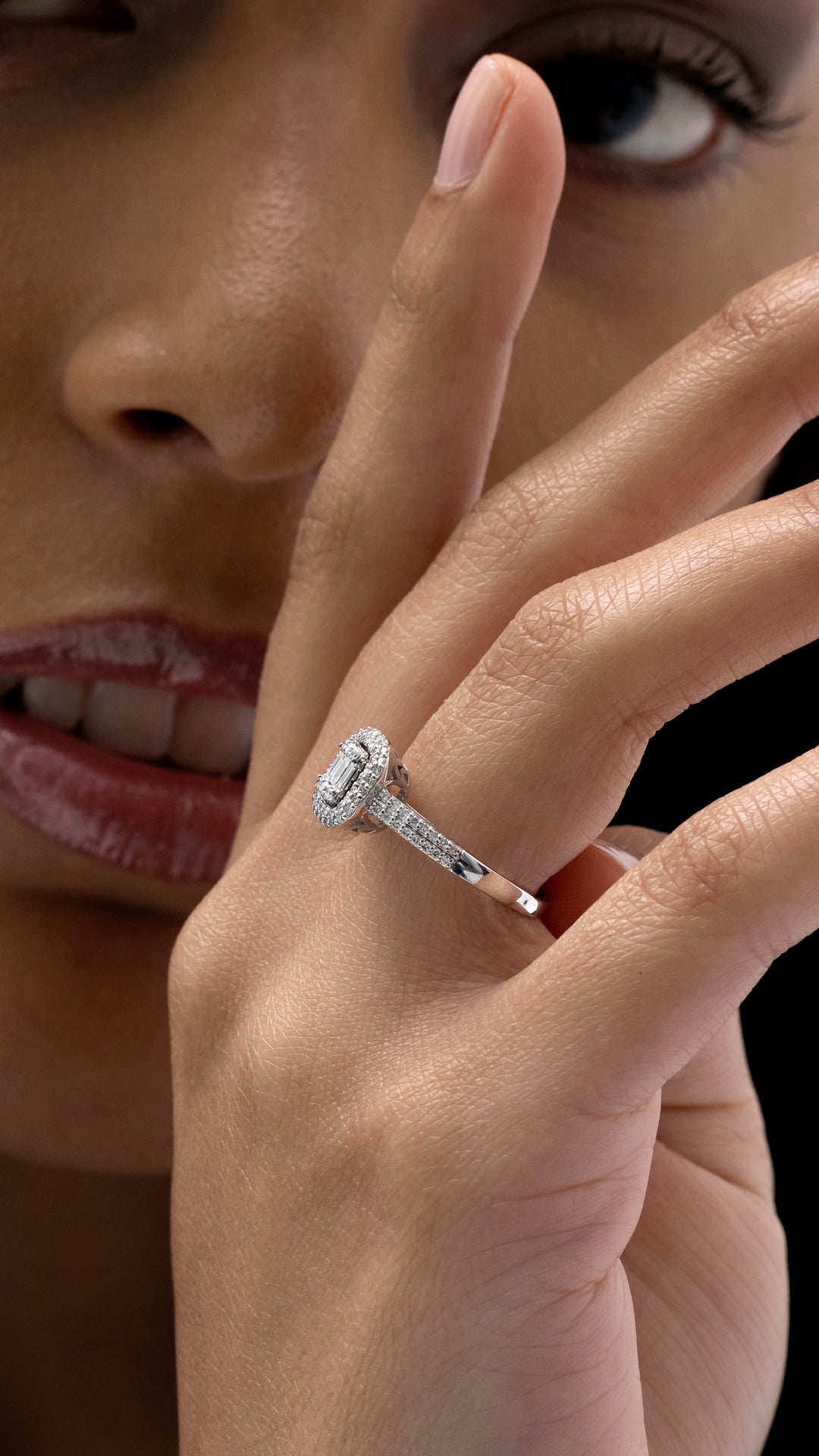Inel MD43240 din aur alb 14k cu diamante - Bijuterii LA ROSA