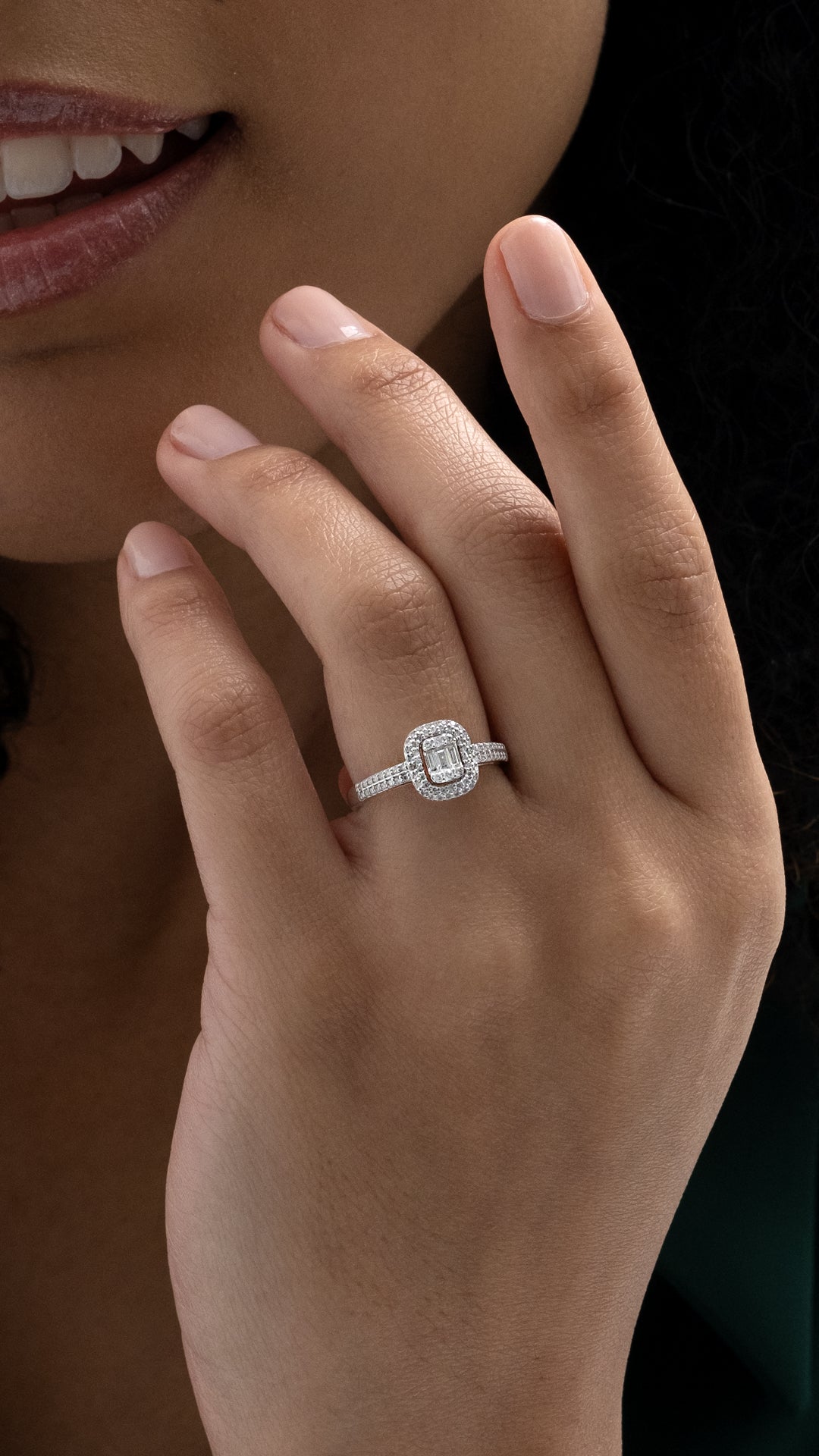 Inel MD43240 din aur alb 14k cu diamante - Bijuterii LA ROSA