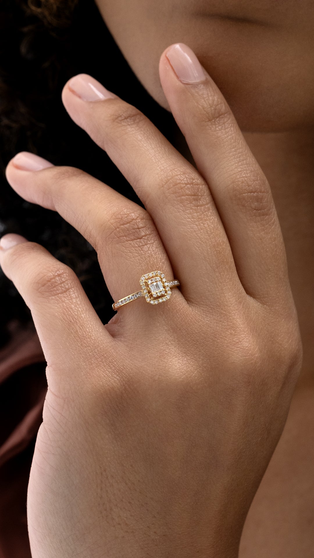 Inel MD46525 din aur galben 14k cu diamante - Bijuterii LA ROSA