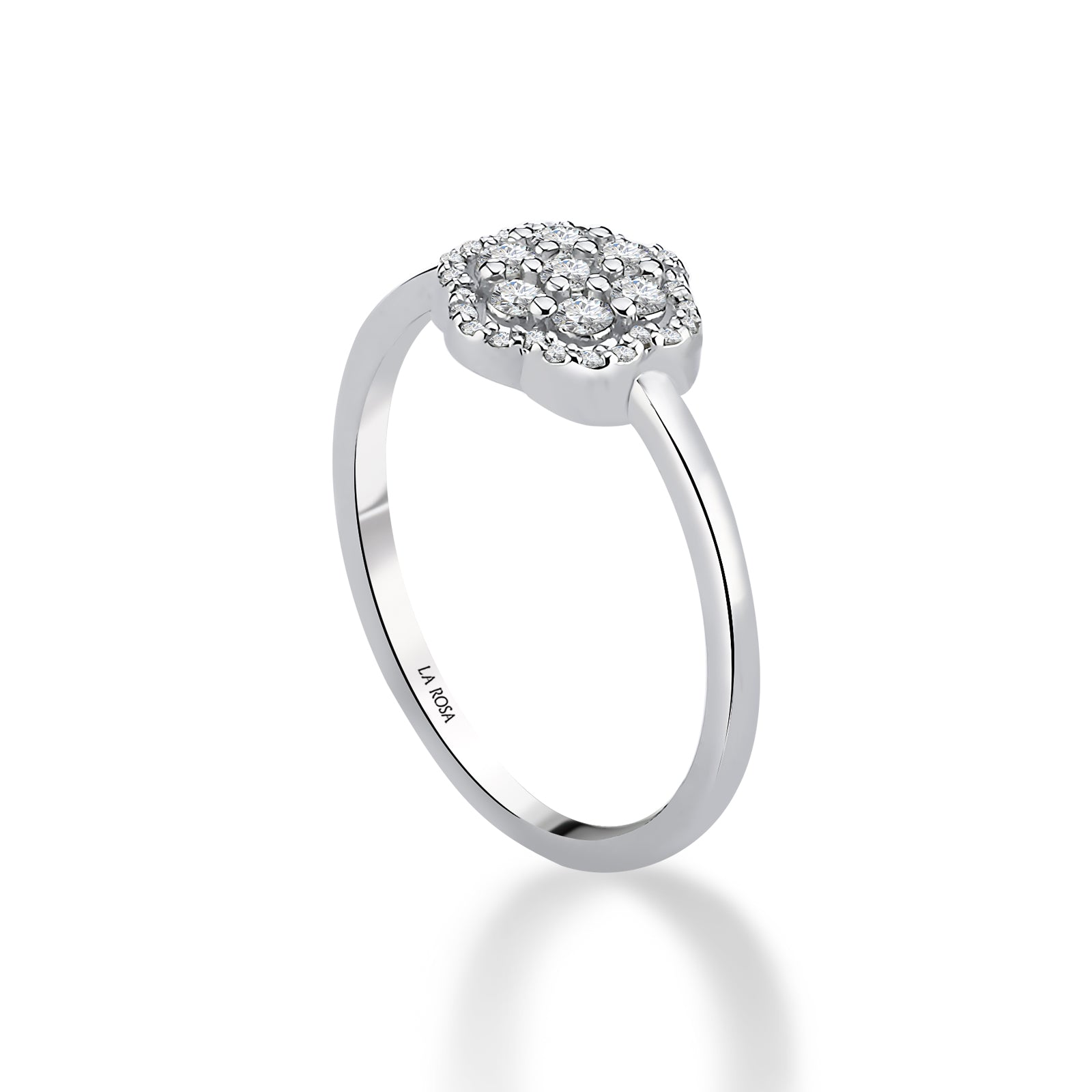 Inel MD54256 din aur alb 14k forma floare cu diamante - Bijuterii LA ROSA