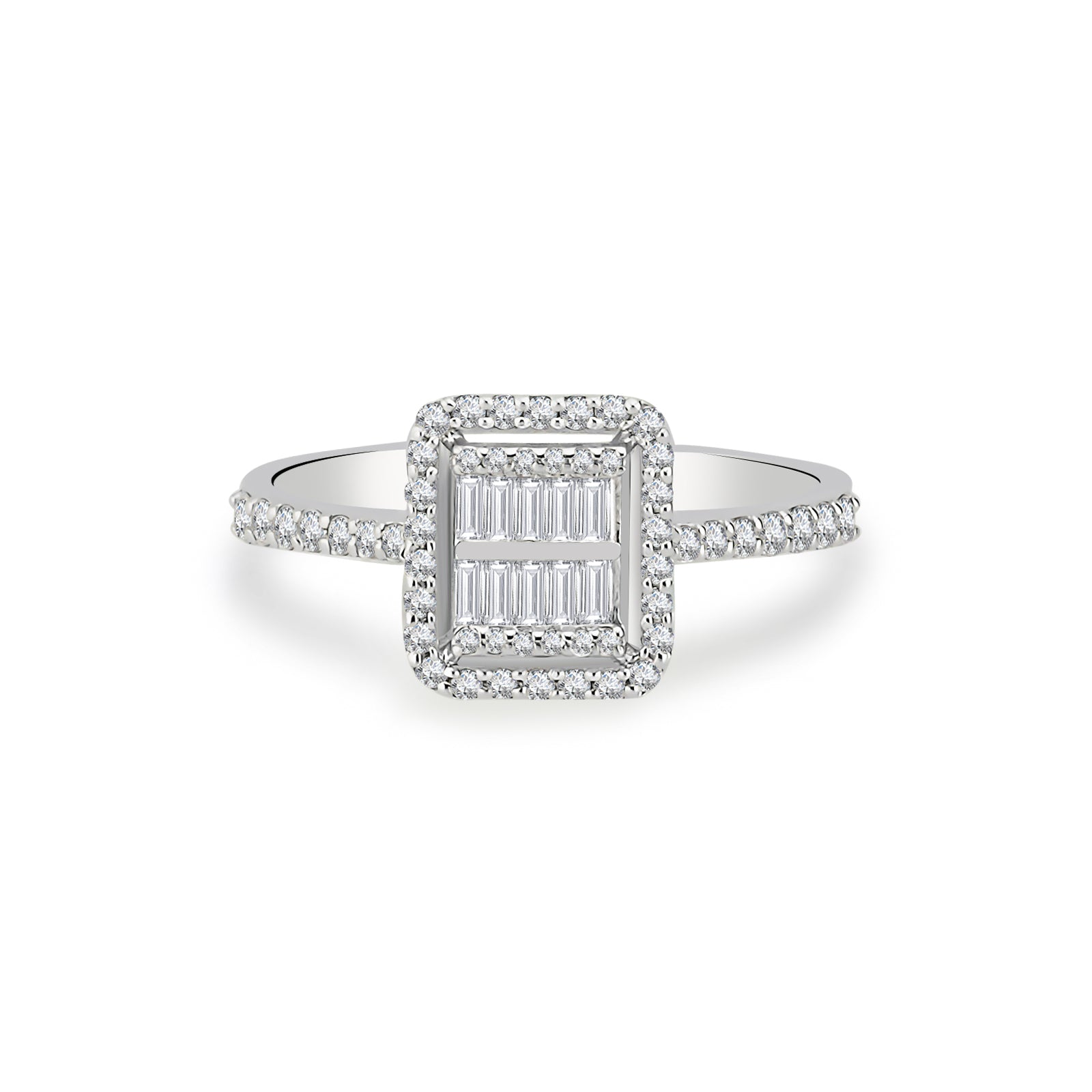 Inel MD55970 din aur alb 14k cu diamante - Bijuterii LA ROSA