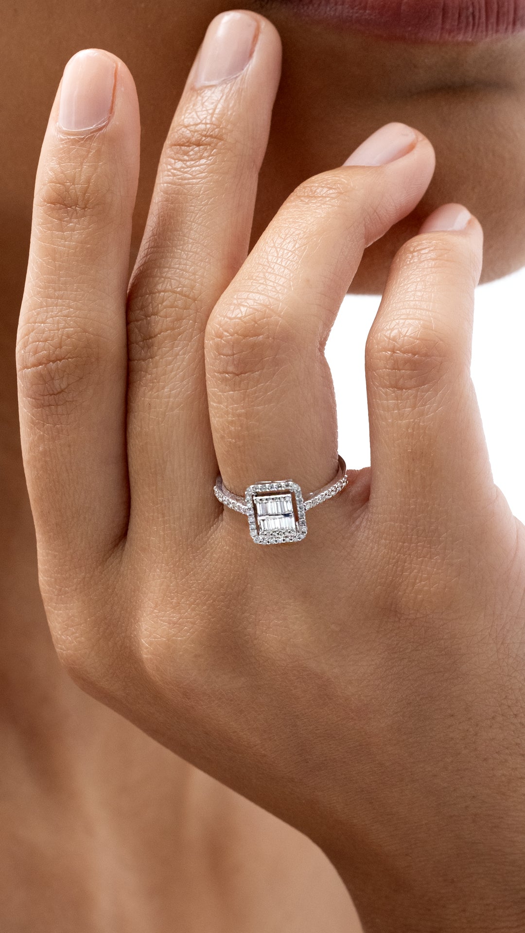 Inel MD55970 din aur alb 14k cu diamante - Bijuterii LA ROSA