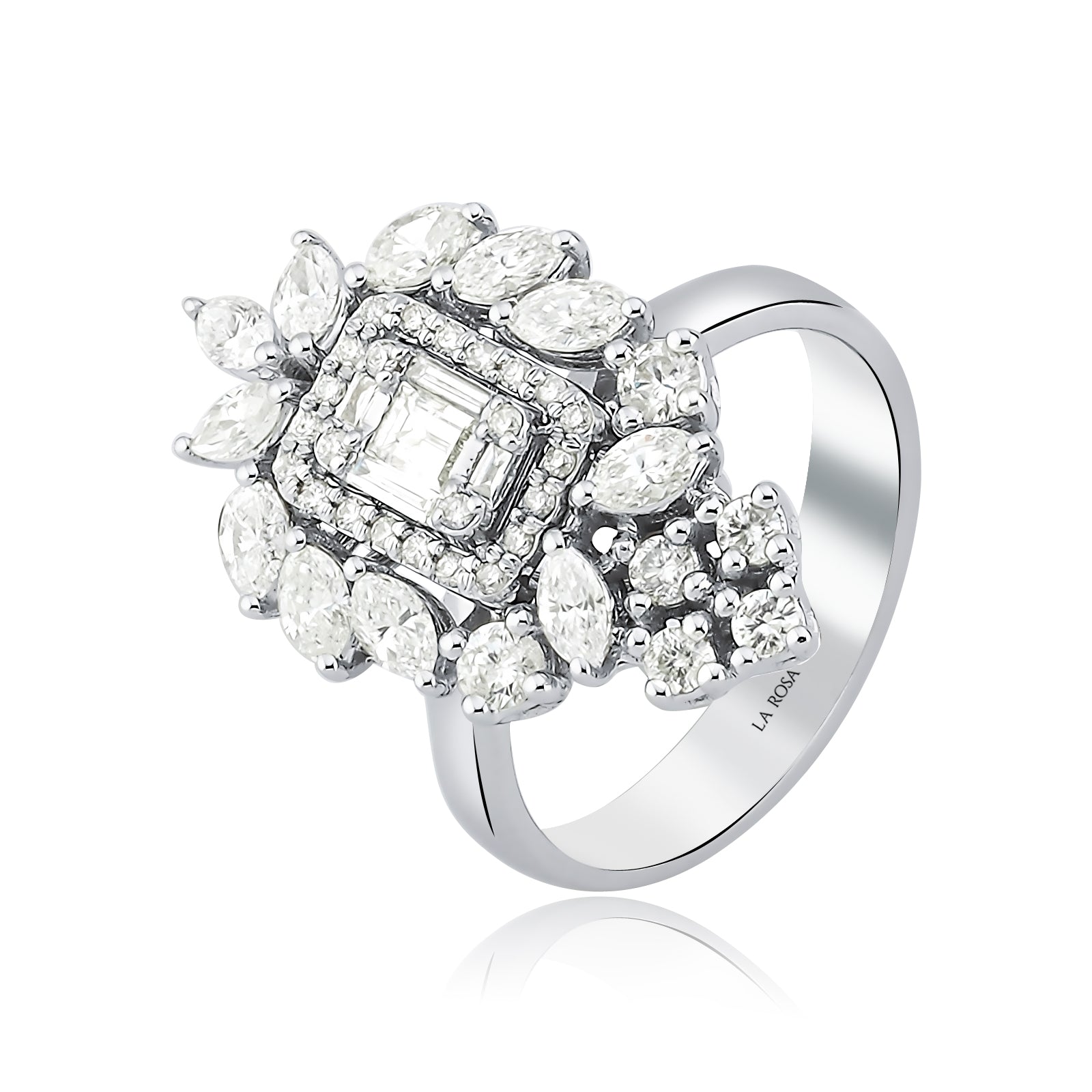 Inel MR0285R din aur alb 14k cu diamante - Bijuterii LA ROSA