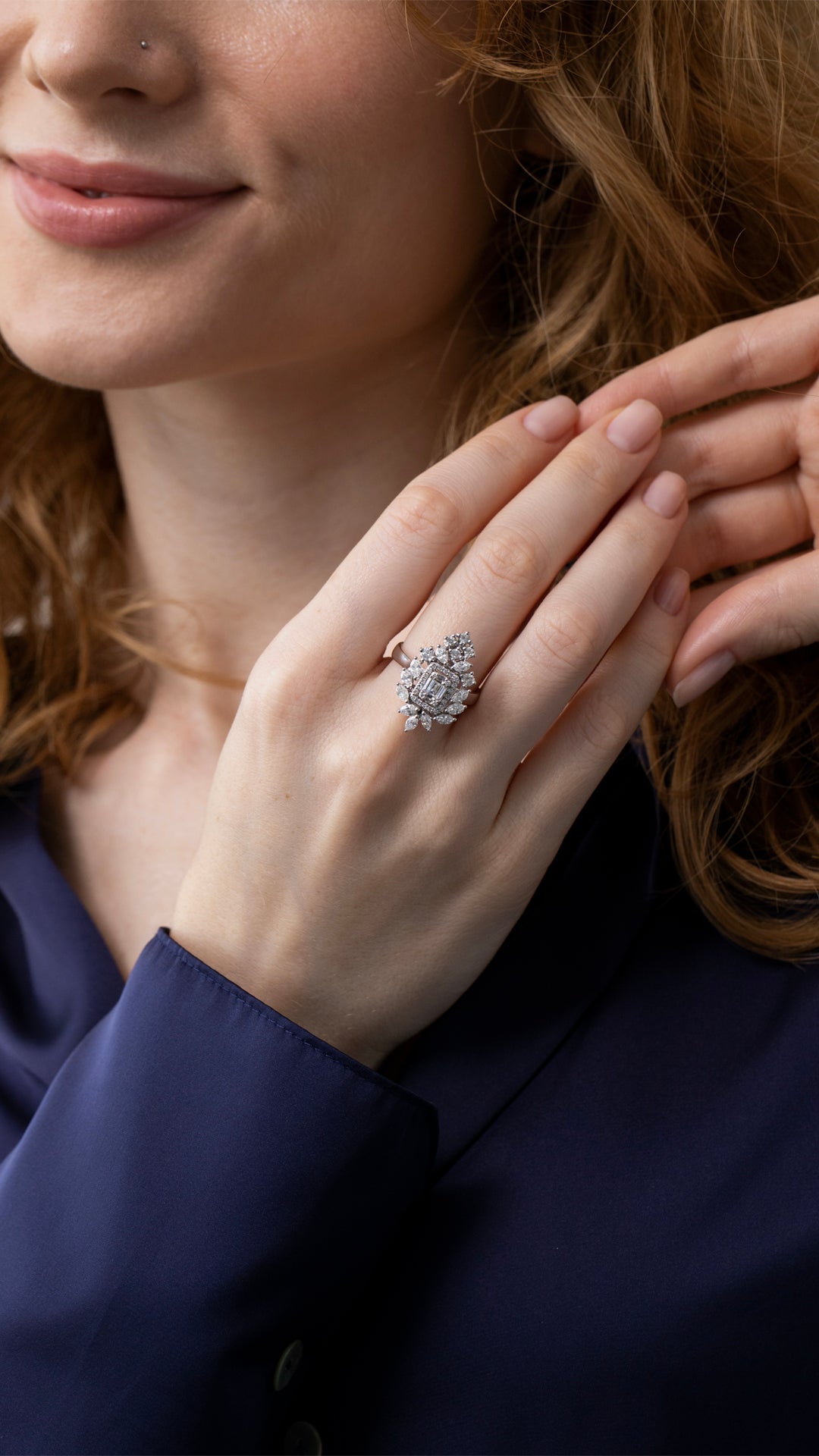 Inel MR0285R din aur alb 14k cu diamante - Bijuterii LA ROSA