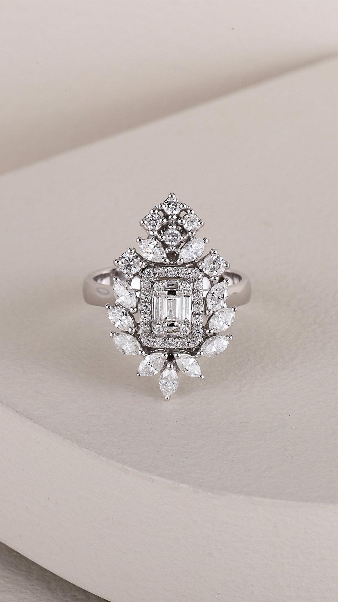 Inel MR0285R din aur alb 14k cu diamante - Bijuterii LA ROSA