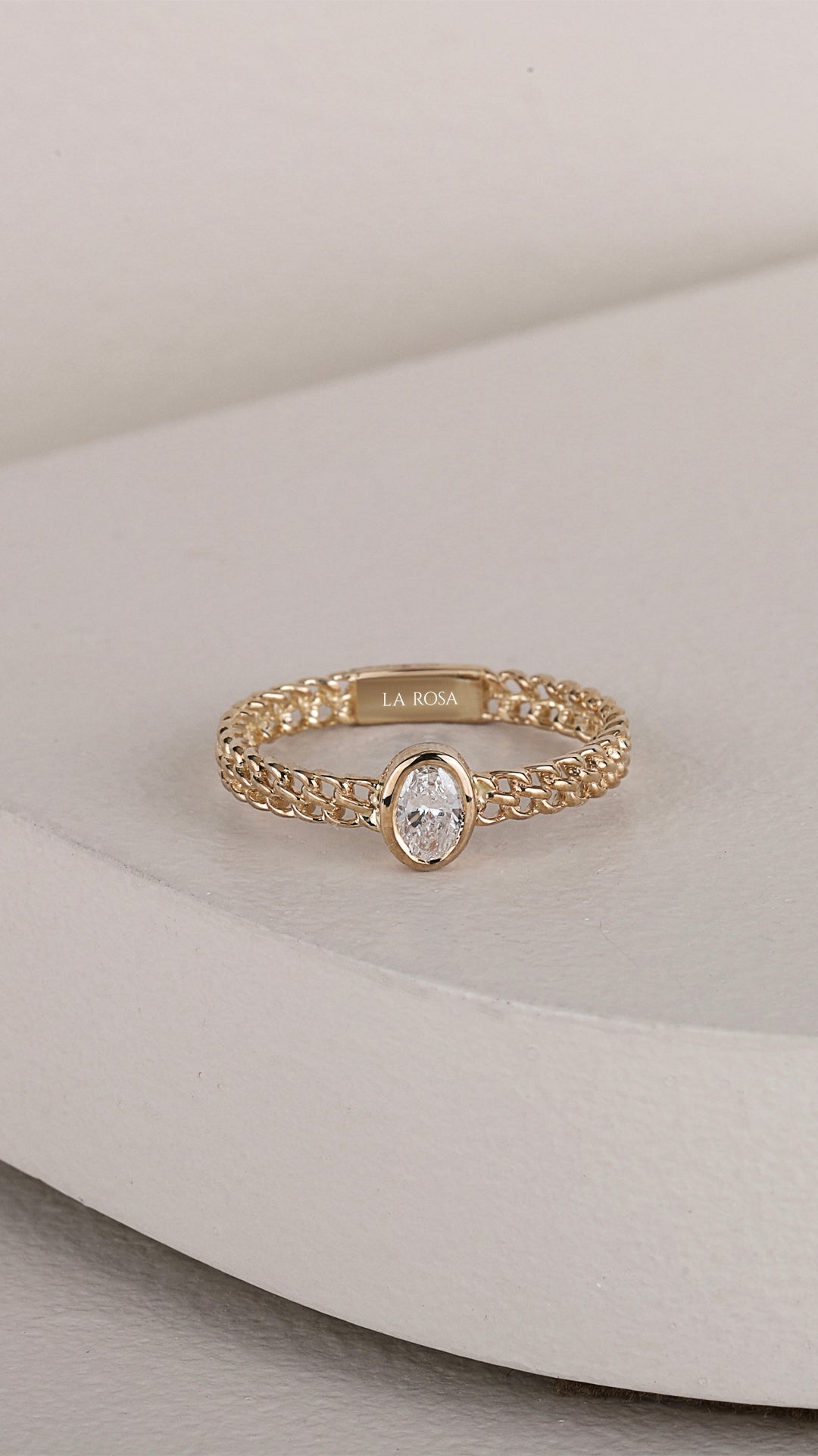 Inel YZ0223R din aur galben 14k cu diamant - Bijuterii LA ROSA