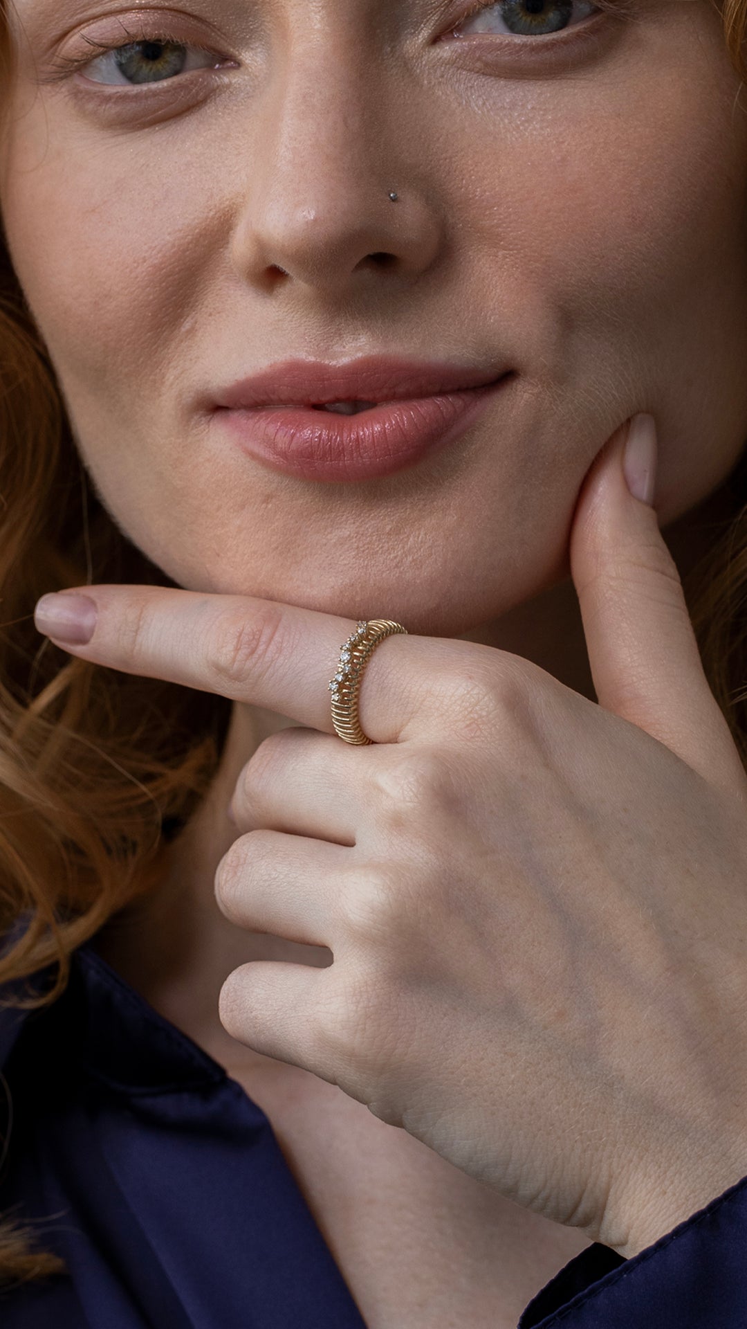 Inel YZ0444R din aur galben 14k cu diamante - Bijuterii LA ROSA