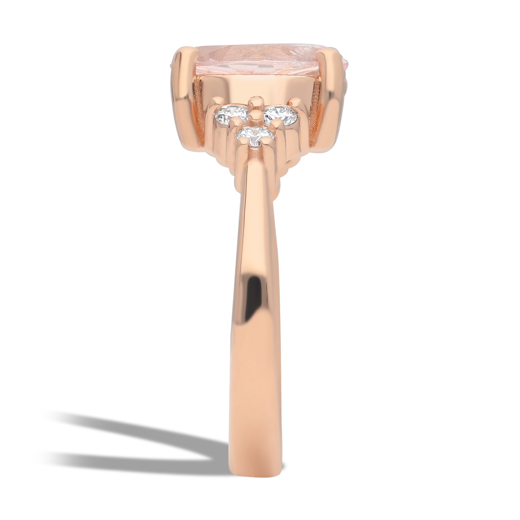 Inel de logodna LDR4008 din aur galben 14K cu Diamante si Morganit - Bijuterii LA ROSA