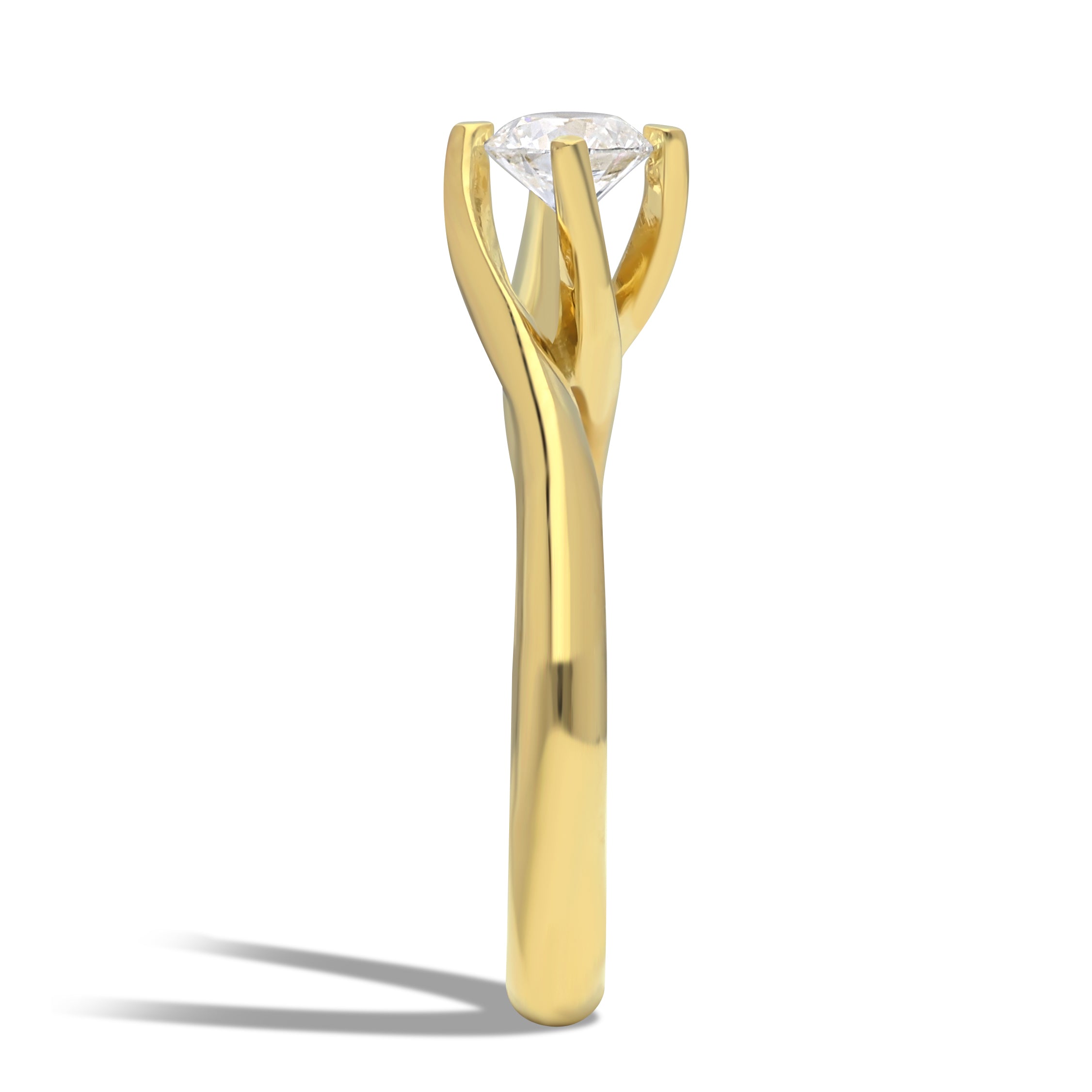 INEL LOGODNA LR00075 DIN AUR GALBEN 18K CU DIAMANT - Bijuterii LA ROSA