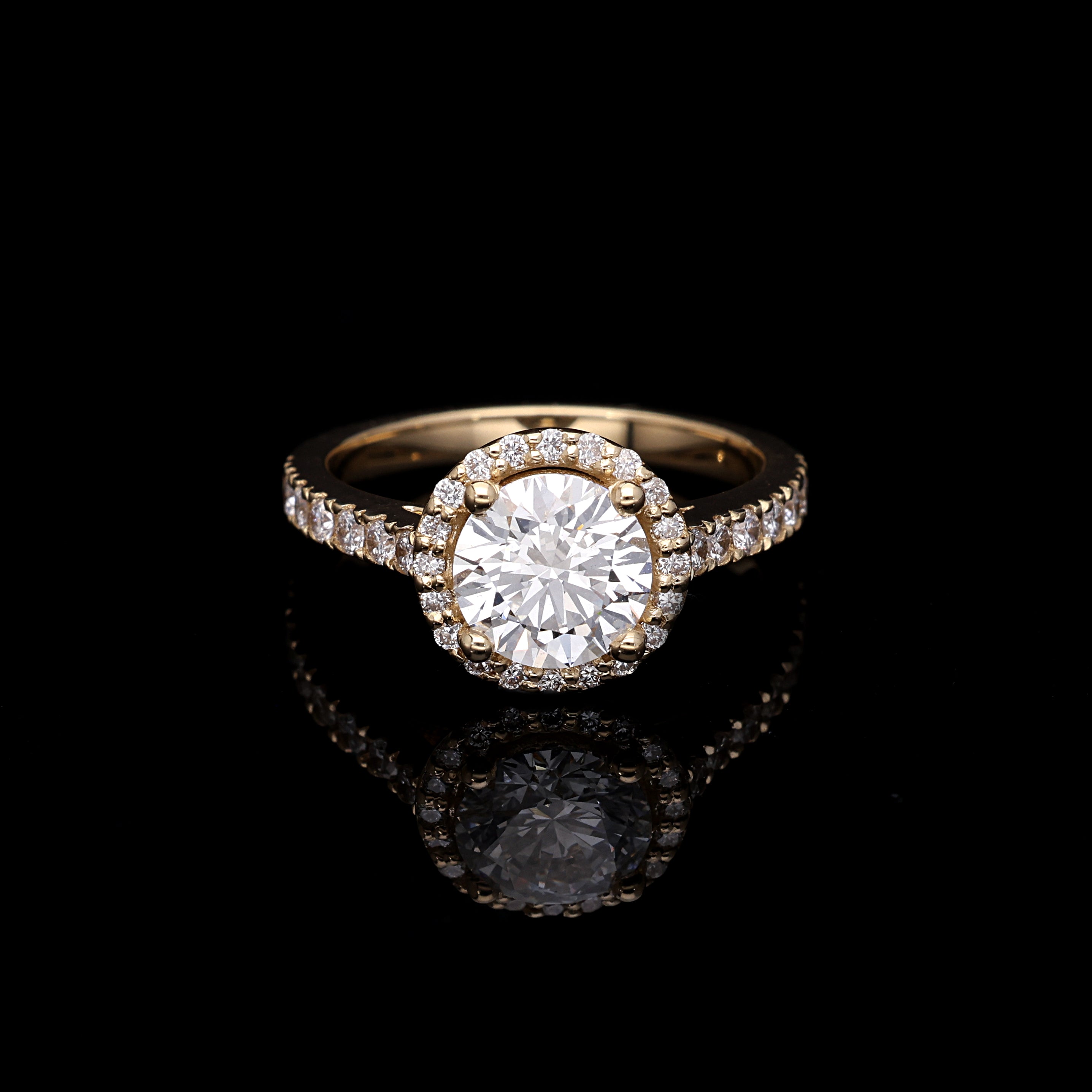 Inel de Logodna LRLB024 din aur galbem 14K cu Diamant Rotund - Bijuterii LA ROSA