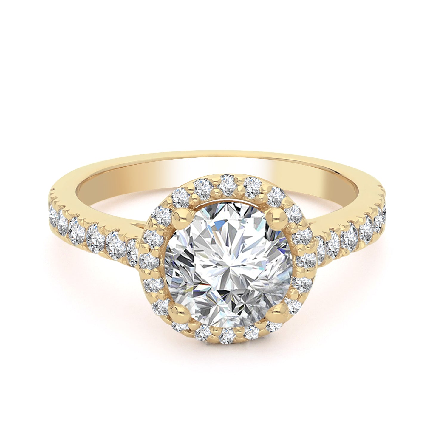 Inel de Logodna LRLB024 din aur galbem 14K cu Diamant Rotund - Bijuterii LA ROSA