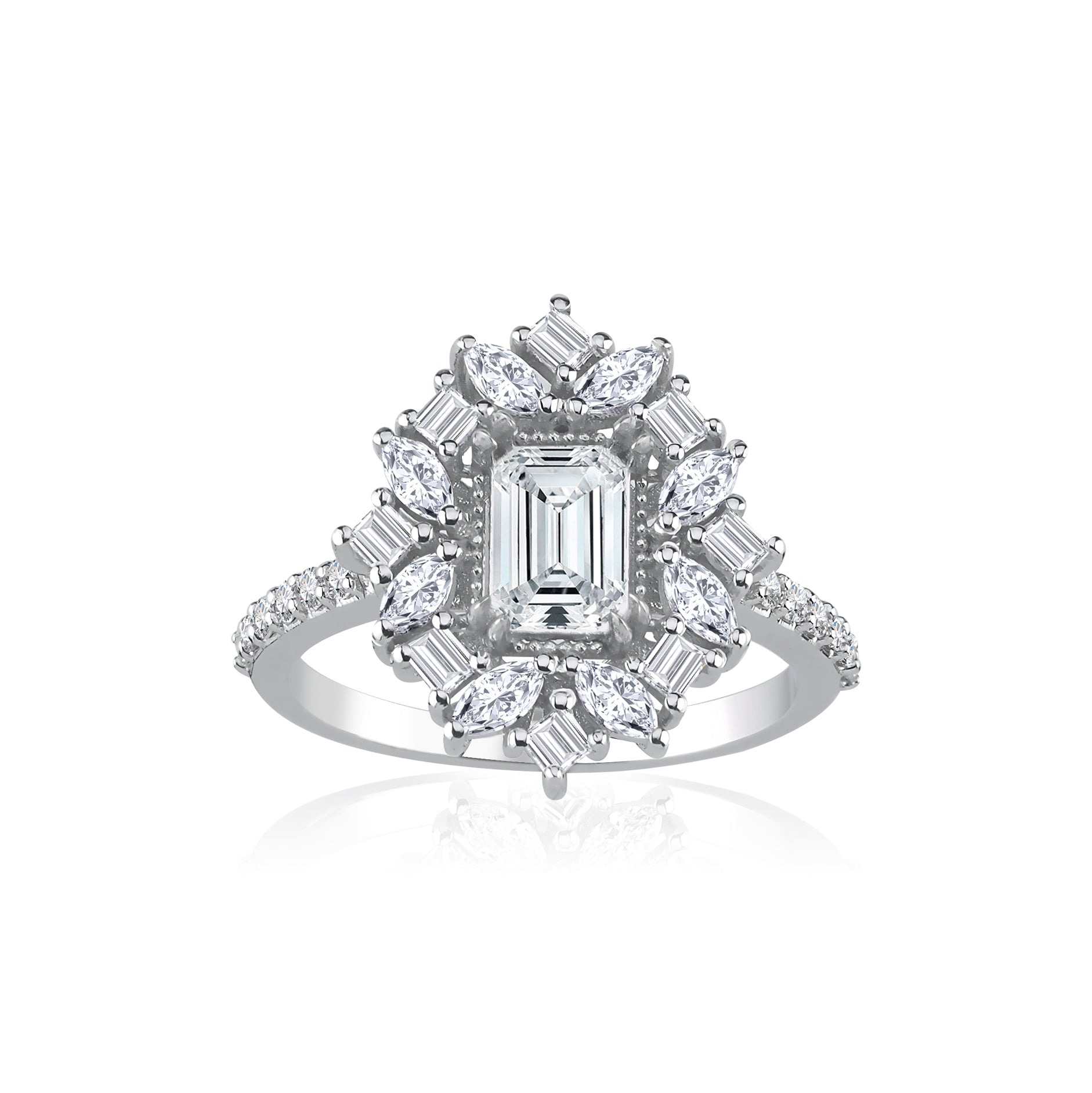 Inel LRSR520 din aur alb 18k cu diamante naturale