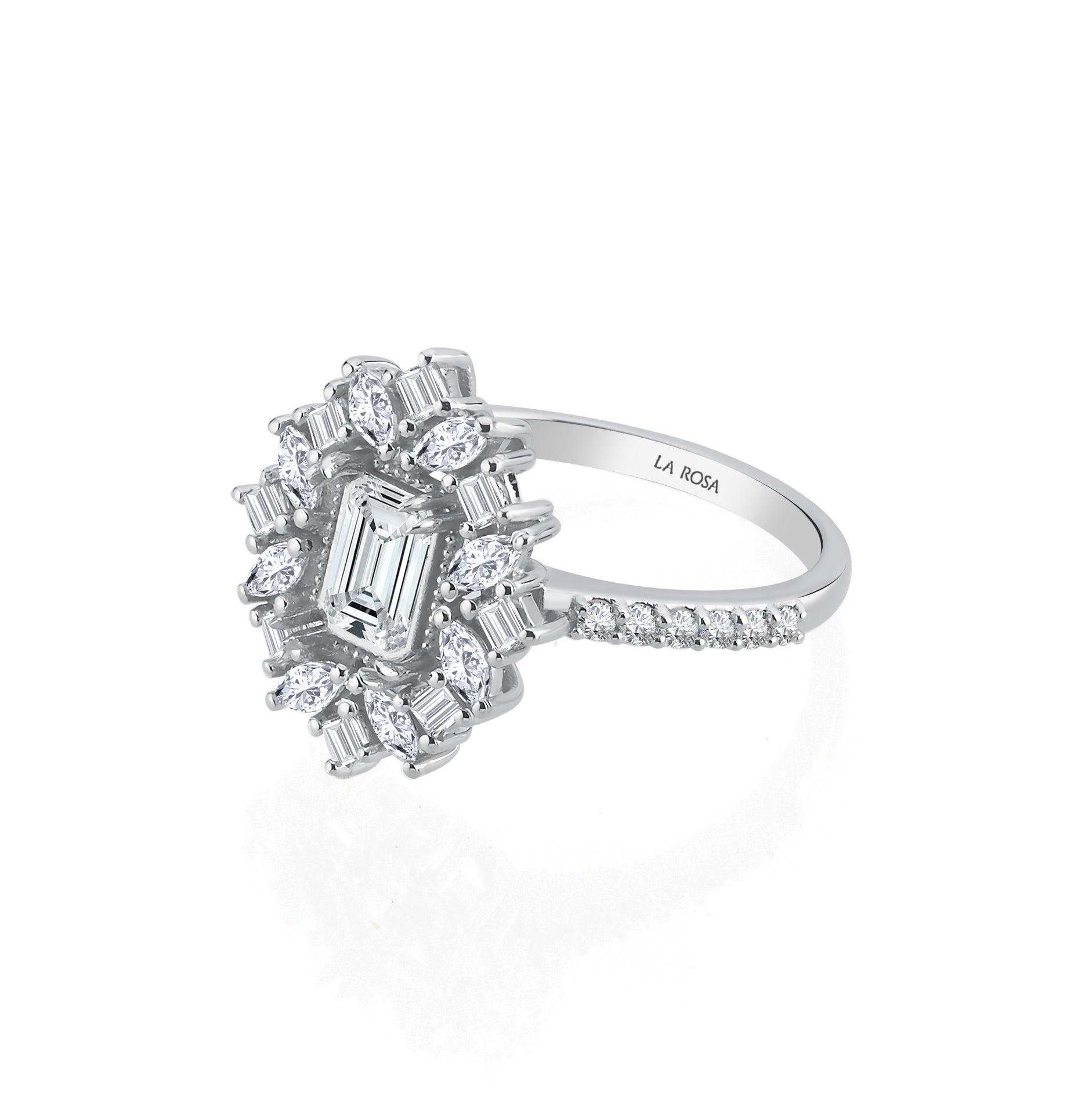 Inel LRSR520 din aur alb 18k cu diamante naturale