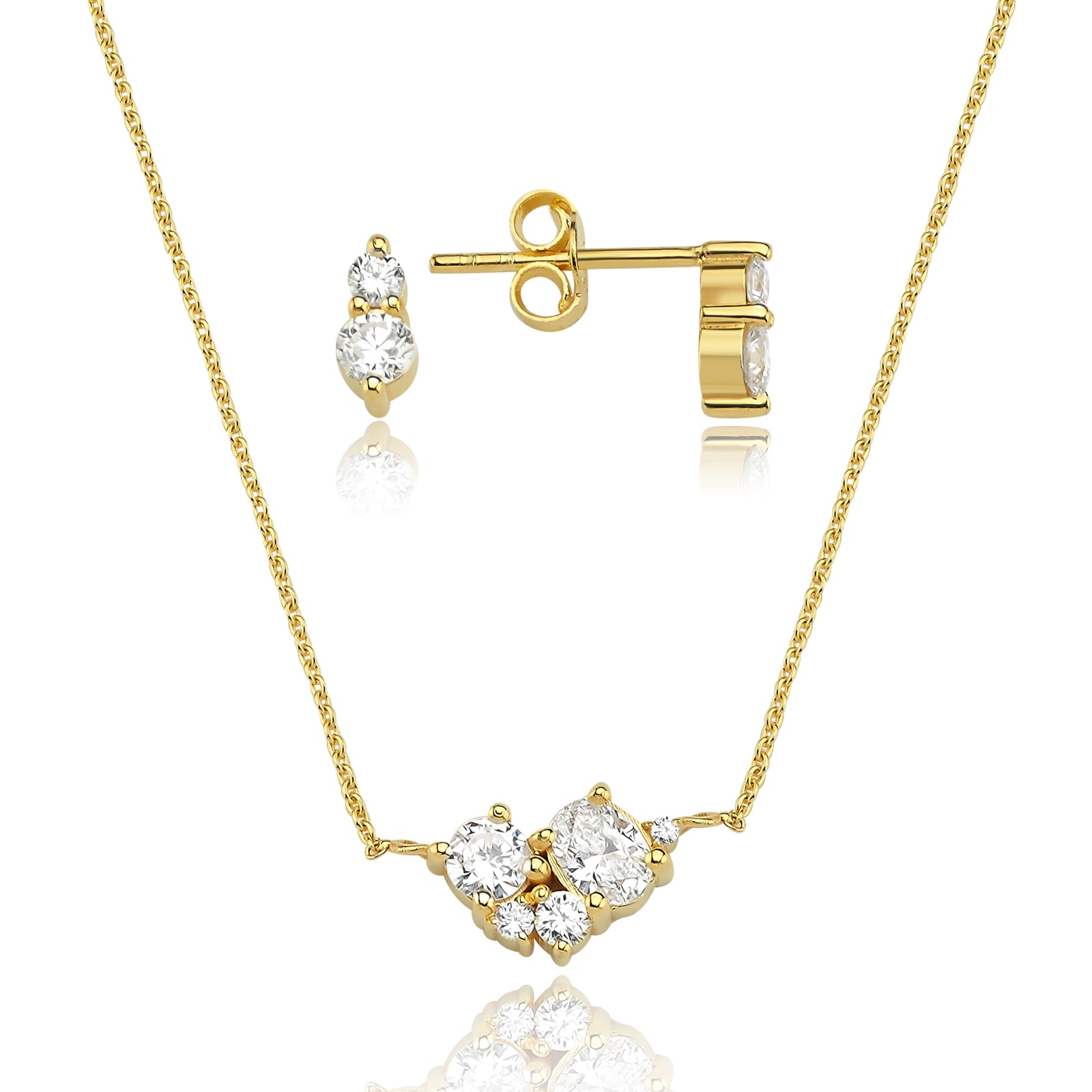 Set LRST101 din aur galben 14k cu diamante - Bijuterii LA ROSA