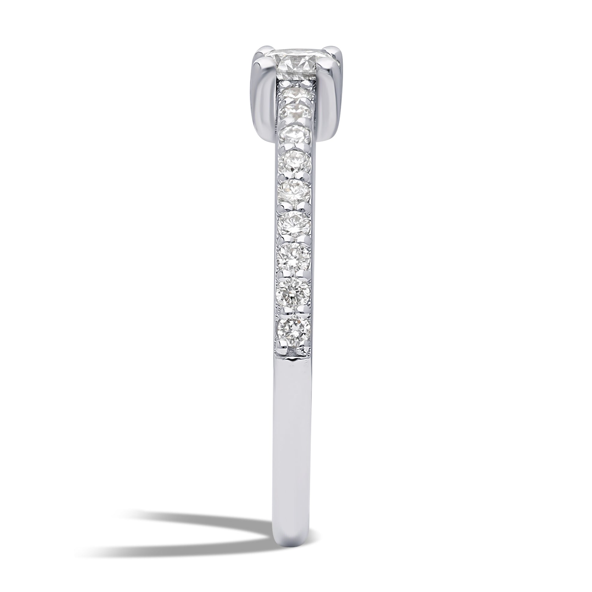 Inel de logodna LRY003 din aur alb 18K cu Diamant Rotund - Bijuterii LA ROSA