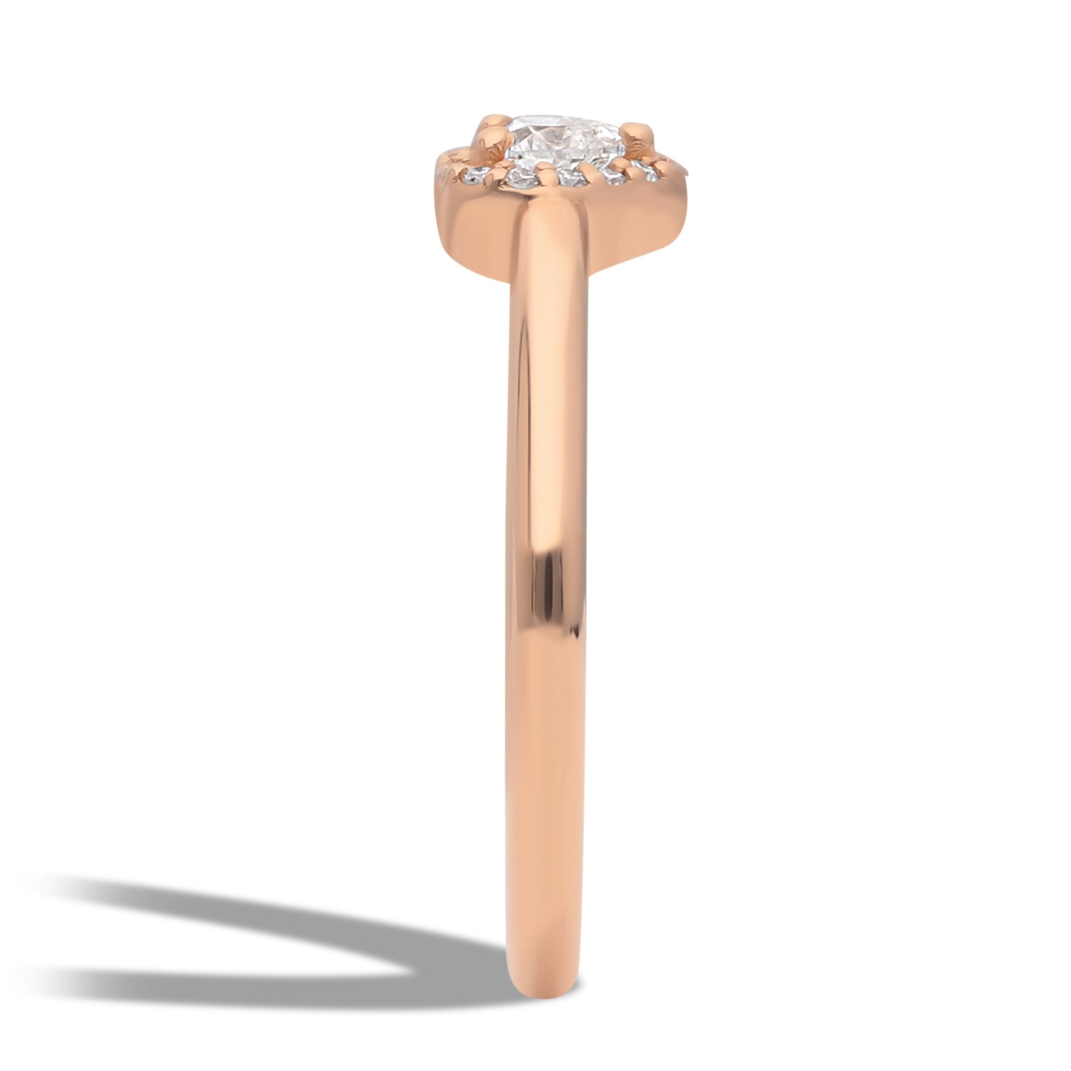 Inel de logodna LRY013 din aur 18k cu diamant natural heart 0.18ct si diamante naturale 0.05ct