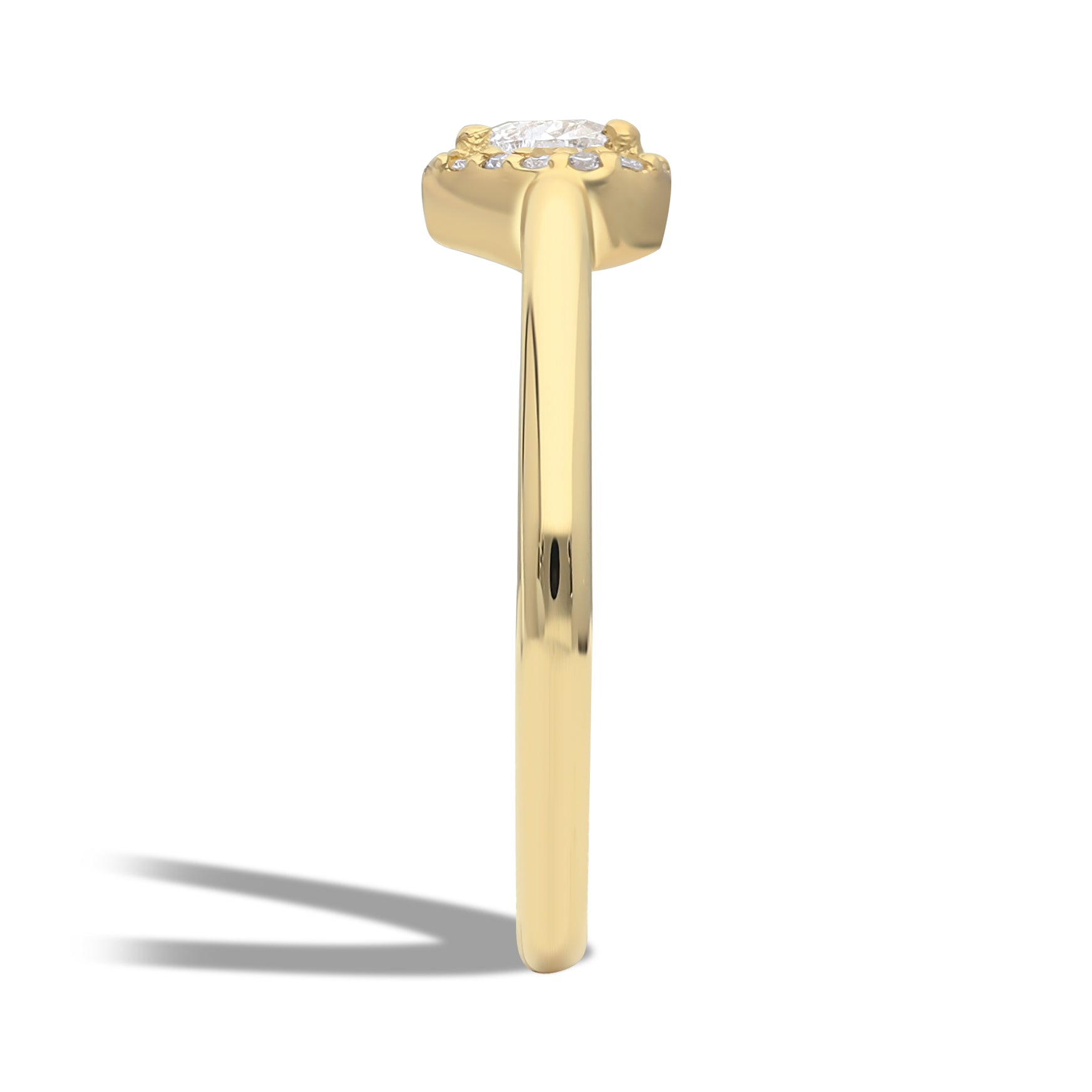 Inel de logodna LRY013 din aur 18k cu diamant natural heart 0.18ct si diamante naturale 0.05ct
