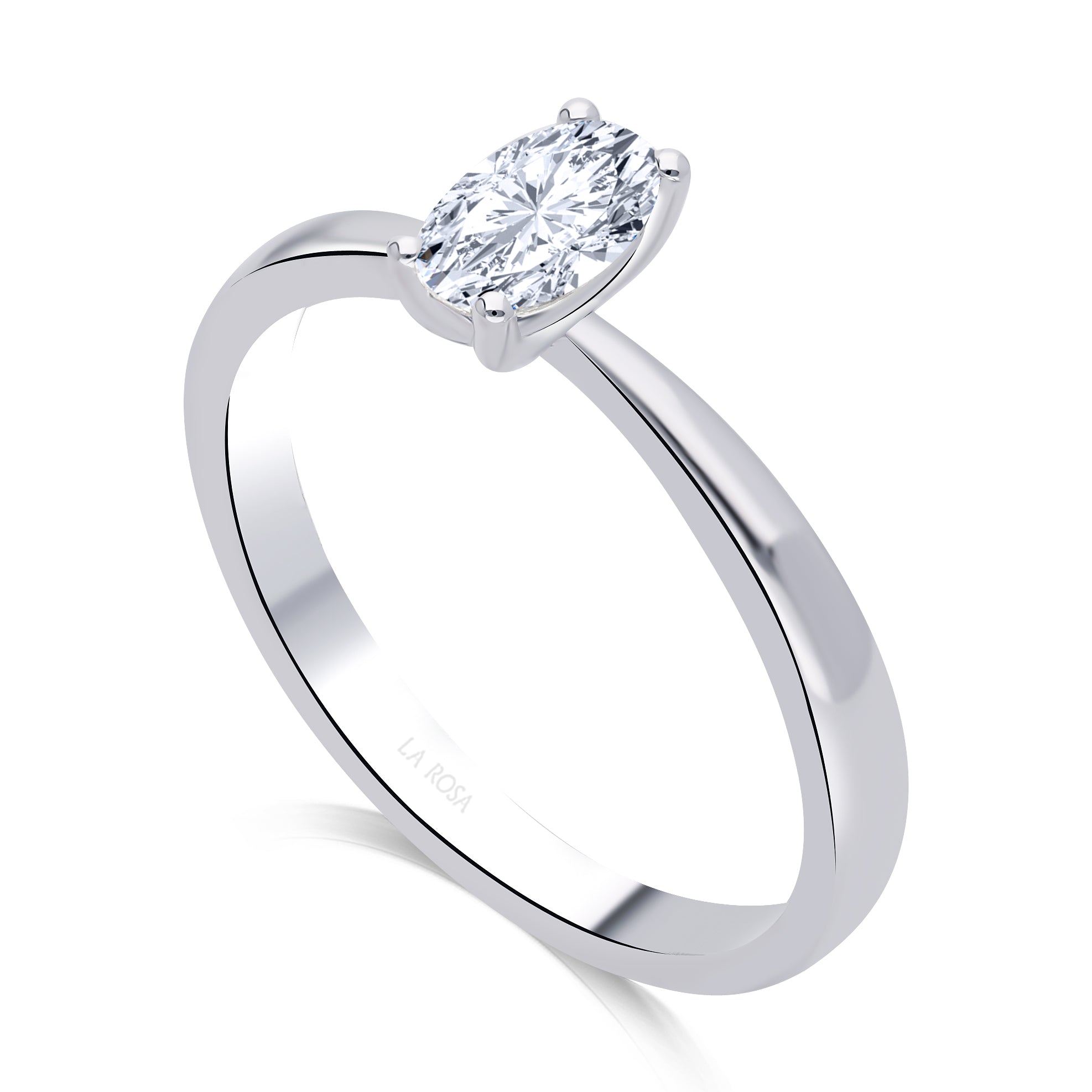 INEL DE LOGODNA LRY617 DIN AUR ALB 18K CU DIAMANT OVAL CUT (Kopya) - Bijuterii LA ROSA