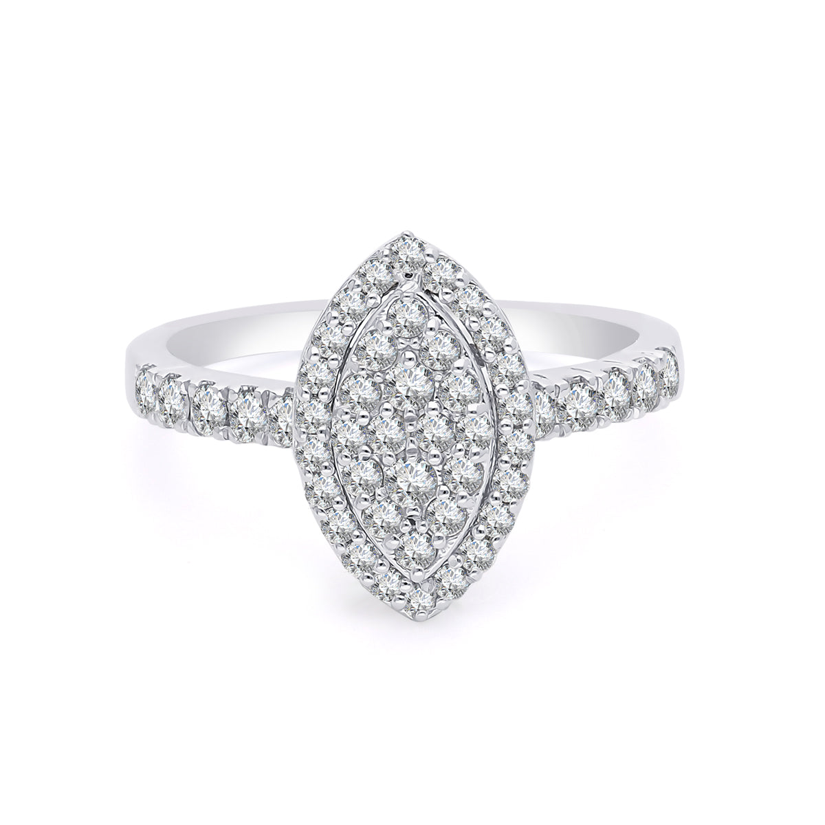 Inel MD05049 DIN AUR ALB 14K FORMA MARQUISE CU DIAMANTE - Bijuterii LA ROSA