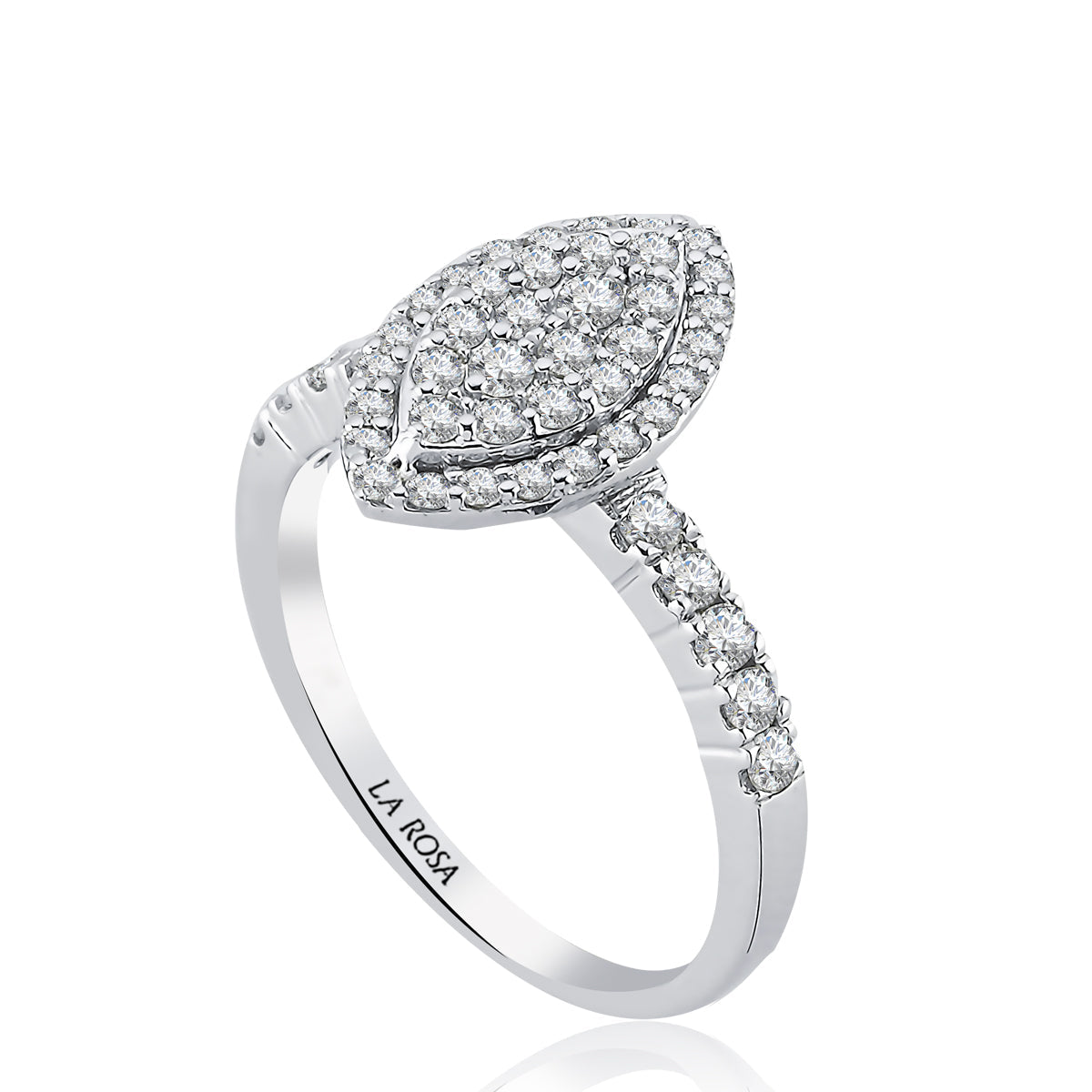 Inel MD05049 DIN AUR ALB 14K FORMA MARQUISE CU DIAMANTE - Bijuterii LA ROSA