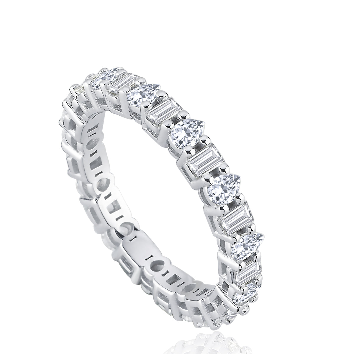 Inel Eternity MD42872 din aur alb 14k cu diamante - Bijuterii LA ROSA