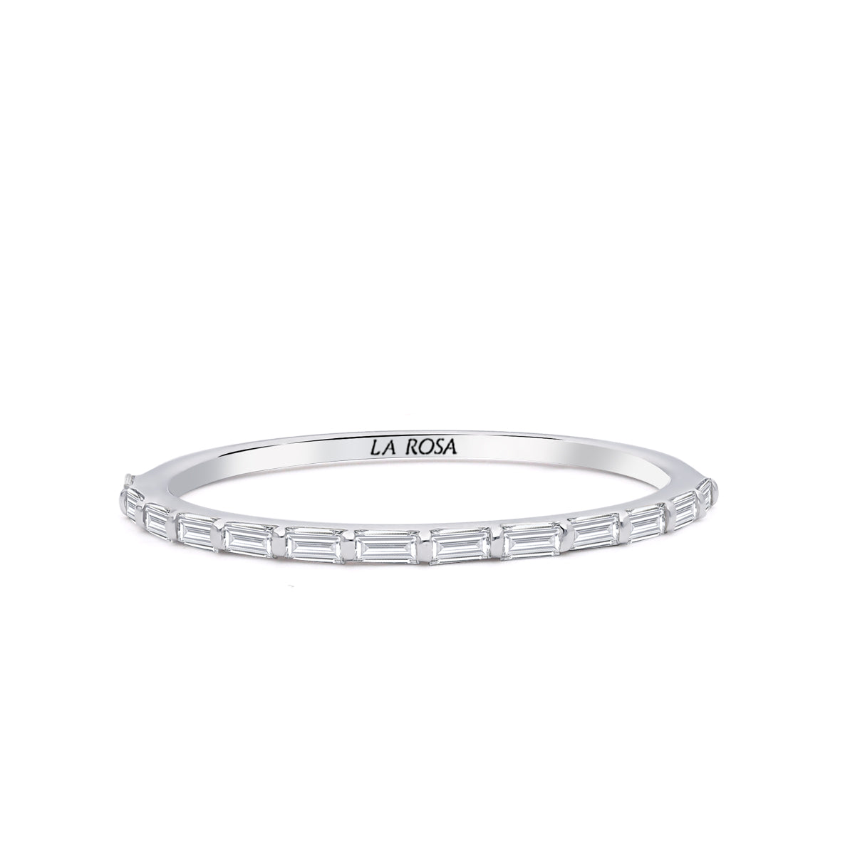 Inel Eternity MD45138 din aur alb 18k cu diamante bagheta - Bijuterii LA ROSA