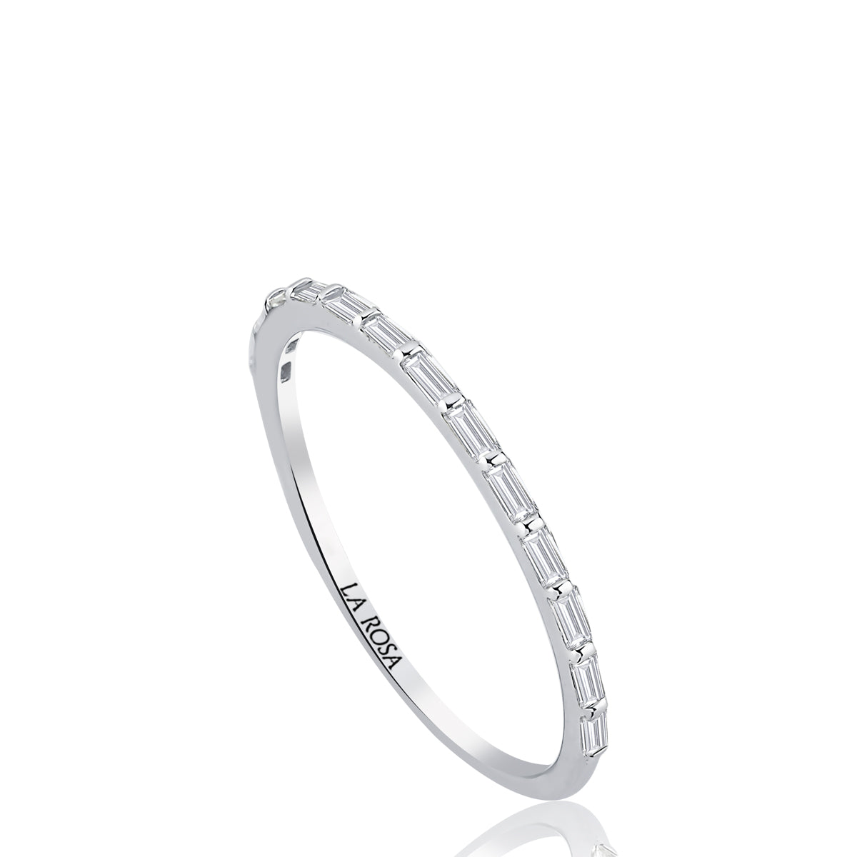 Inel Eternity MD45138 din aur alb 18k cu diamante bagheta - Bijuterii LA ROSA