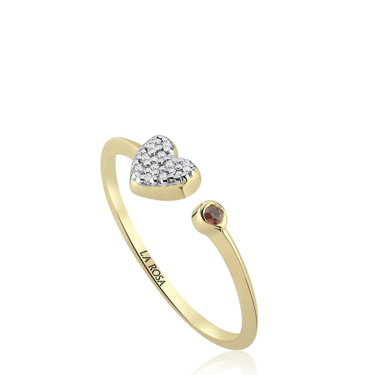 Inel MD54270 DIN AUR GALBEN 14K FORMA INIMA CU DIAMANTE - Bijuterii LA ROSA
