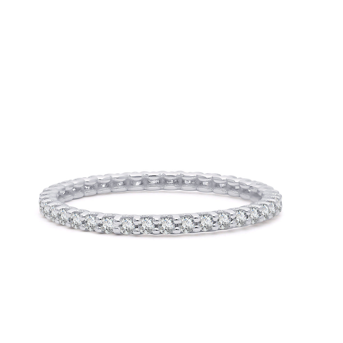 Inel Eternity MD55046 din aur alb 14k cu diamante - Bijuterii LA ROSA