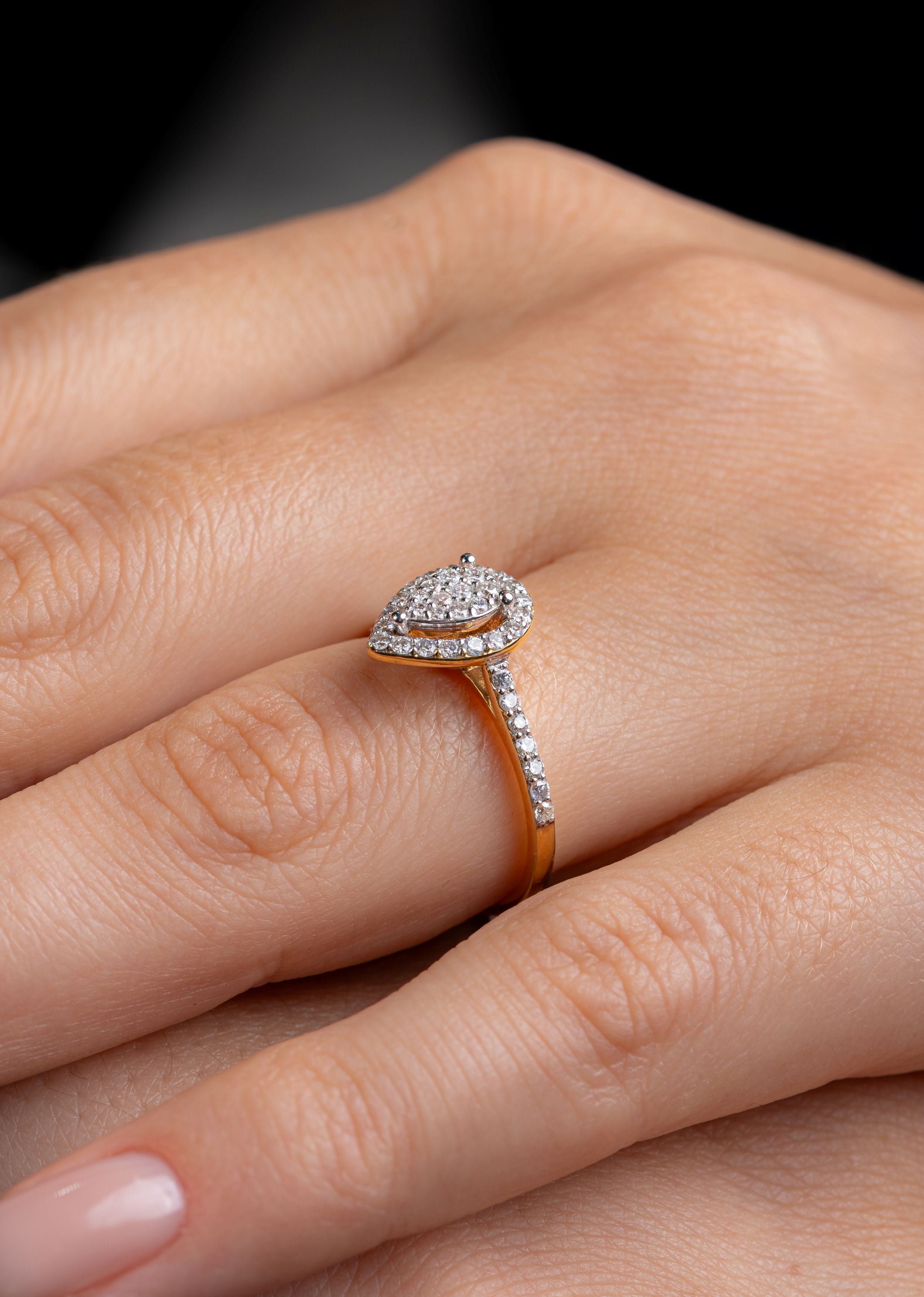 Inel MD59292 forma para aur galben 18k cu diamante naturale 0.42ct