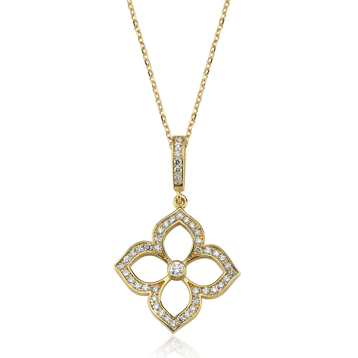 Colier LRMT107 DIN AUR GALBEN 18K FORMA FLOARE CU DIAMANTE - Bijuterii LA ROSA