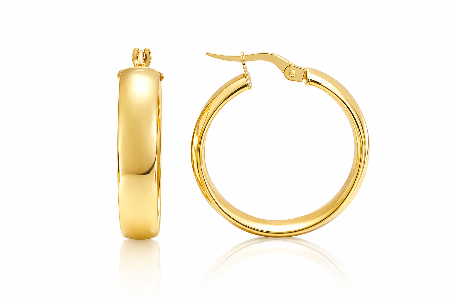 Cercei creole clasice PRSE205 din aur galben 14k