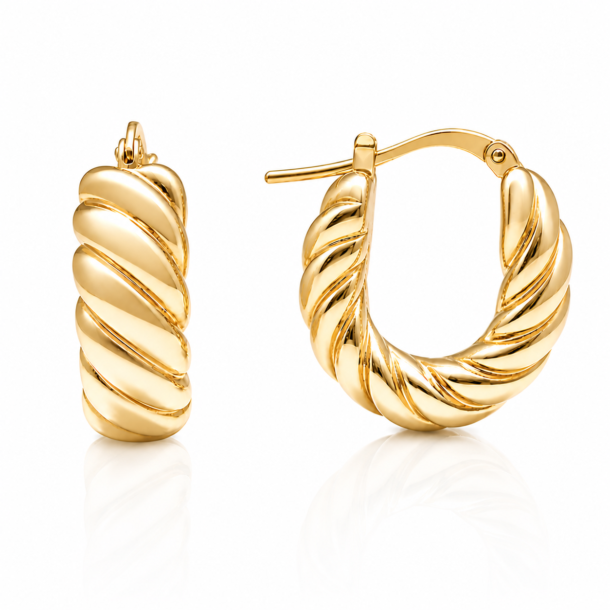 Cercei huggie PRSE233 din aur galben 14k
