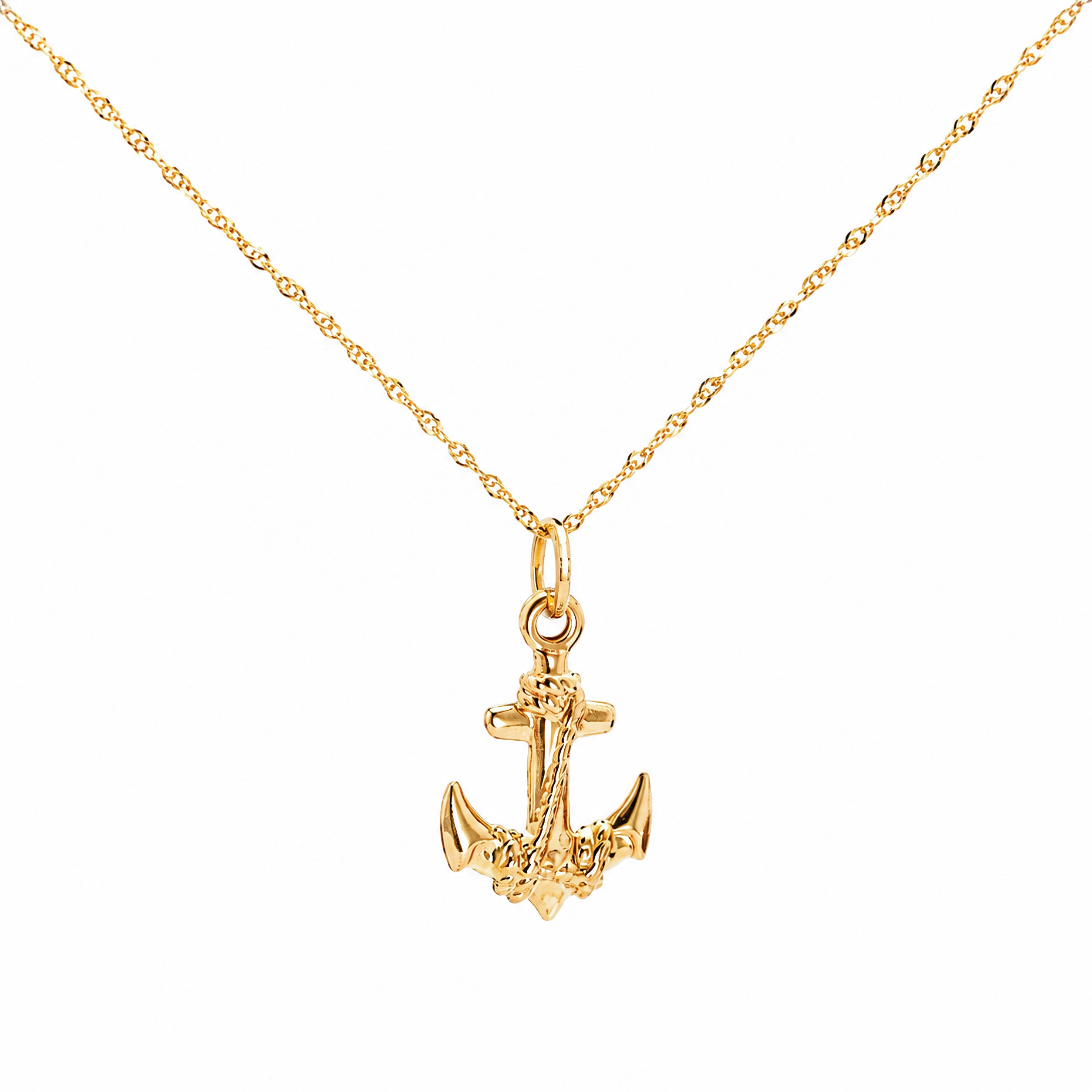 Colier unisex ancora SORN039 din aur galben 14k