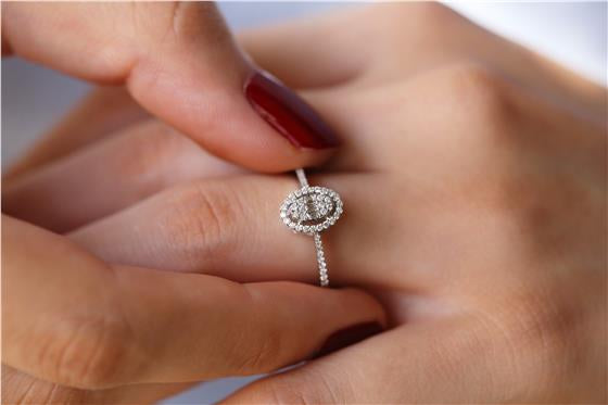 Inel R003307 din aur alb 14k cu diamante - Bijuterii LA ROSA