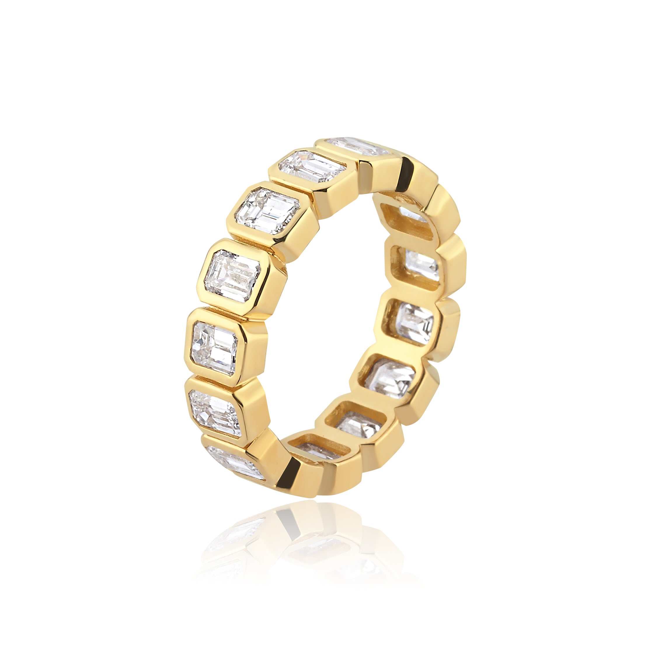 Inel eternity R003454 aur galben 14k cu diamante naturale 3.49ct