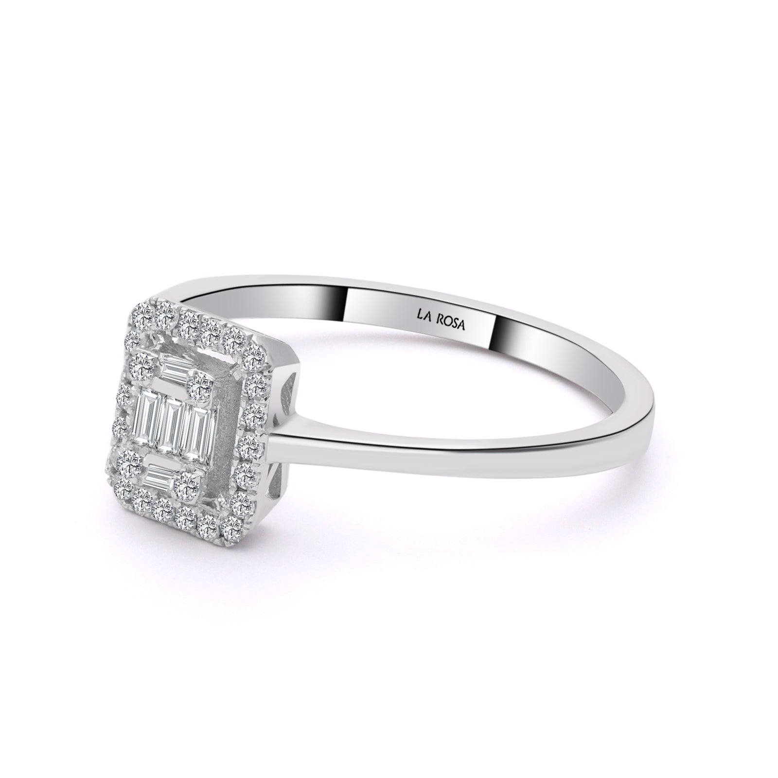 Inel R005463 din aur alb 14k cu diamante - Bijuterii LA ROSA