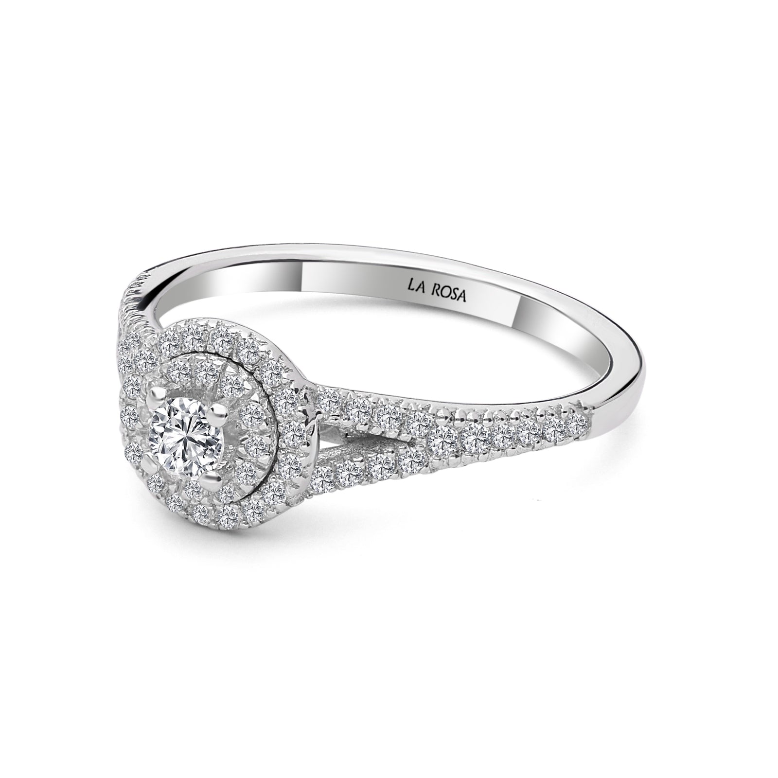 INEL R006305 DIN AUR ALB 14K FORMA ROTUNDA CU DIAMANTE - Bijuterii LA ROSA