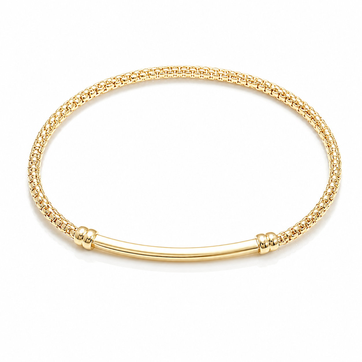 Bratara SORB009 din aur galben 14k cu element central minimalist
