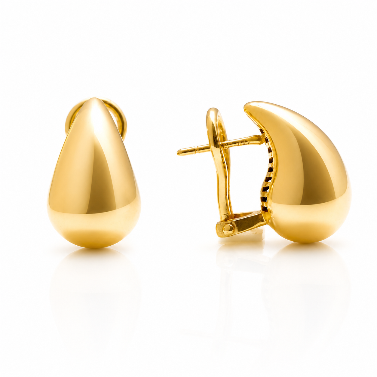 Cercei SORE012 in forma lacrima din aur galben 14k