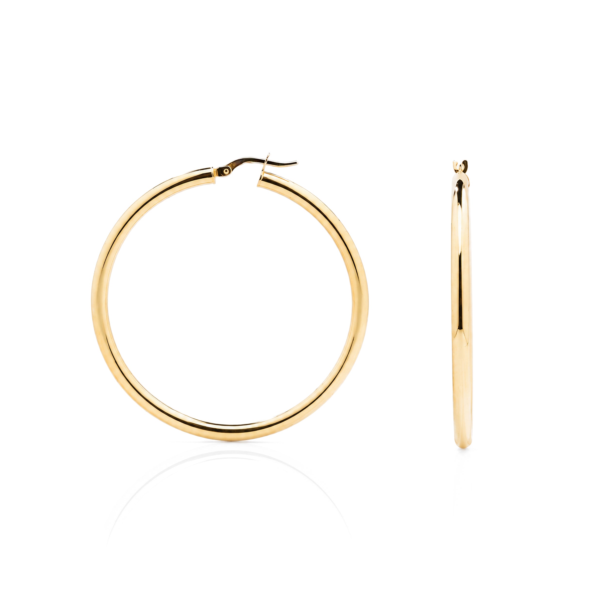 Cercei creole clasice SORE023 din aur galben 14k