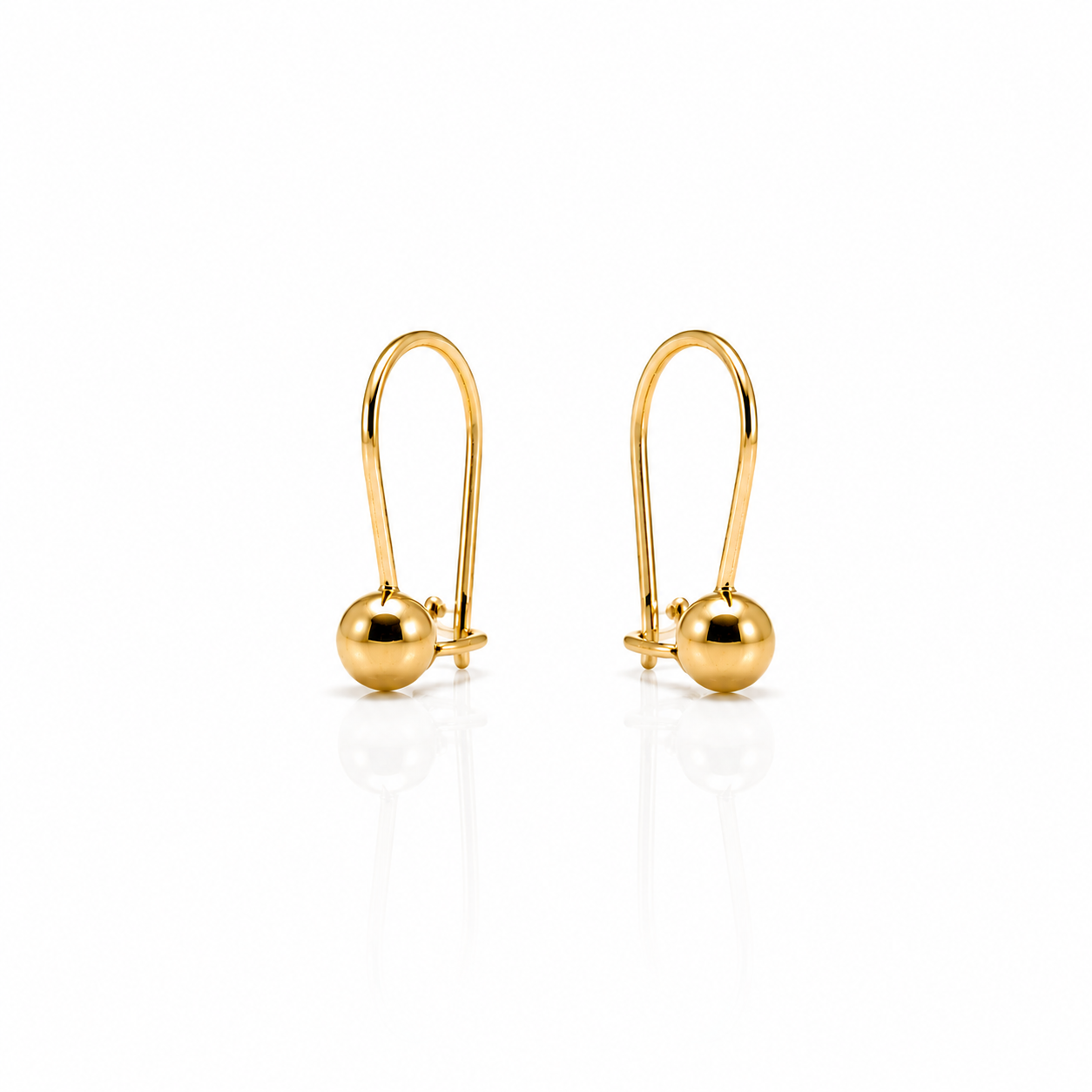Cercei SORE029 din aur galben 14k forma sfera