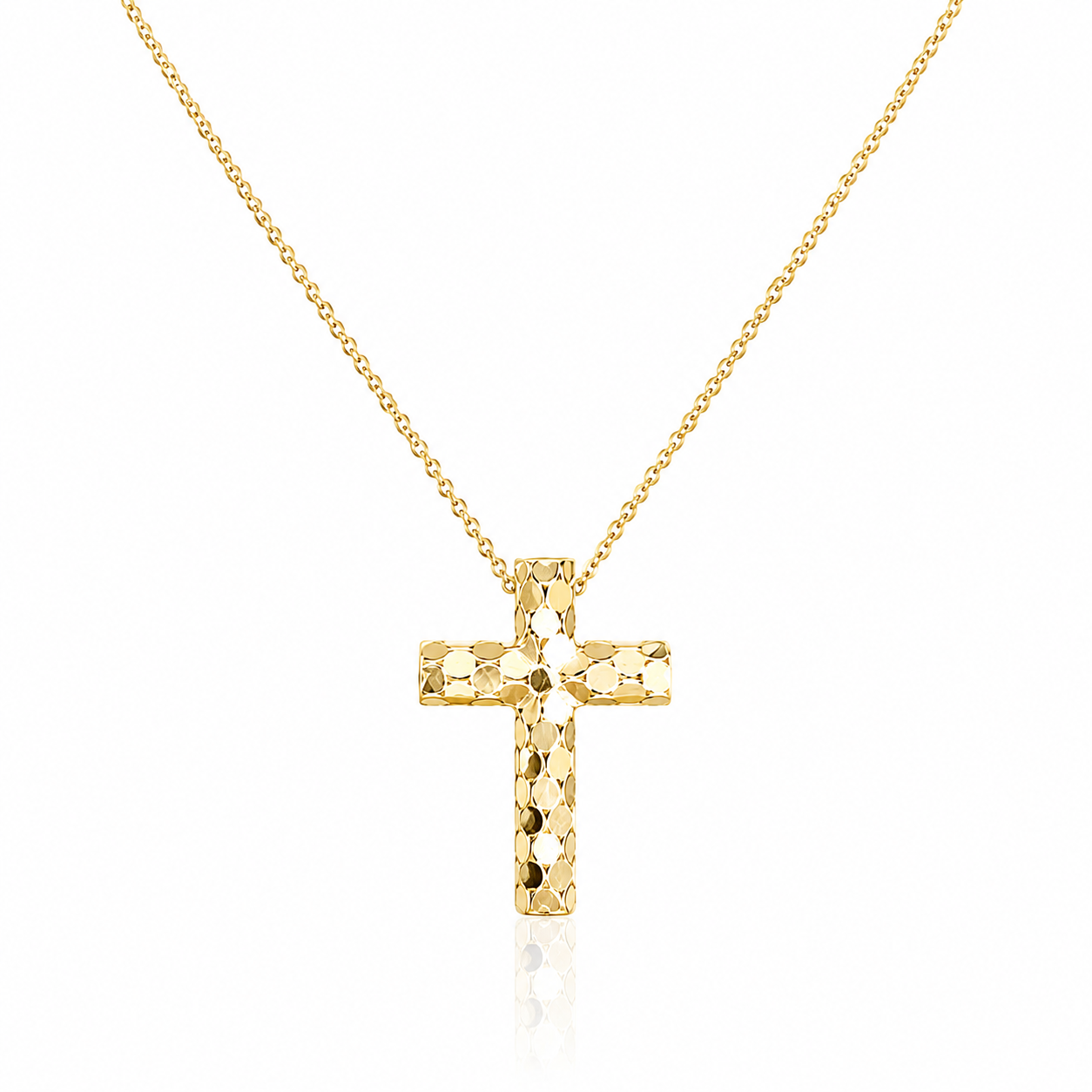 Colier cruce SORN002 din aur galben 14k