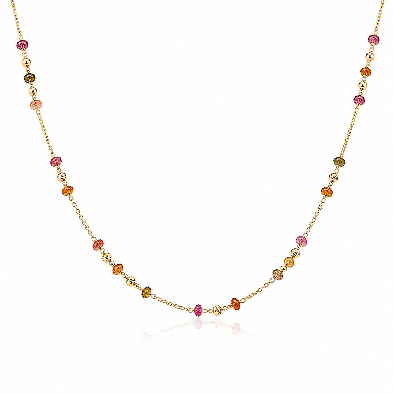 Colier SORN011 din aur galben 14k cu turmaline