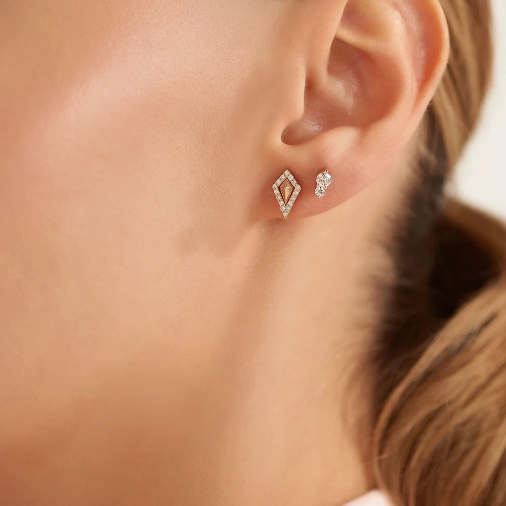 Set LRST101 din aur galben 14k cu diamante - Bijuterii LA ROSA